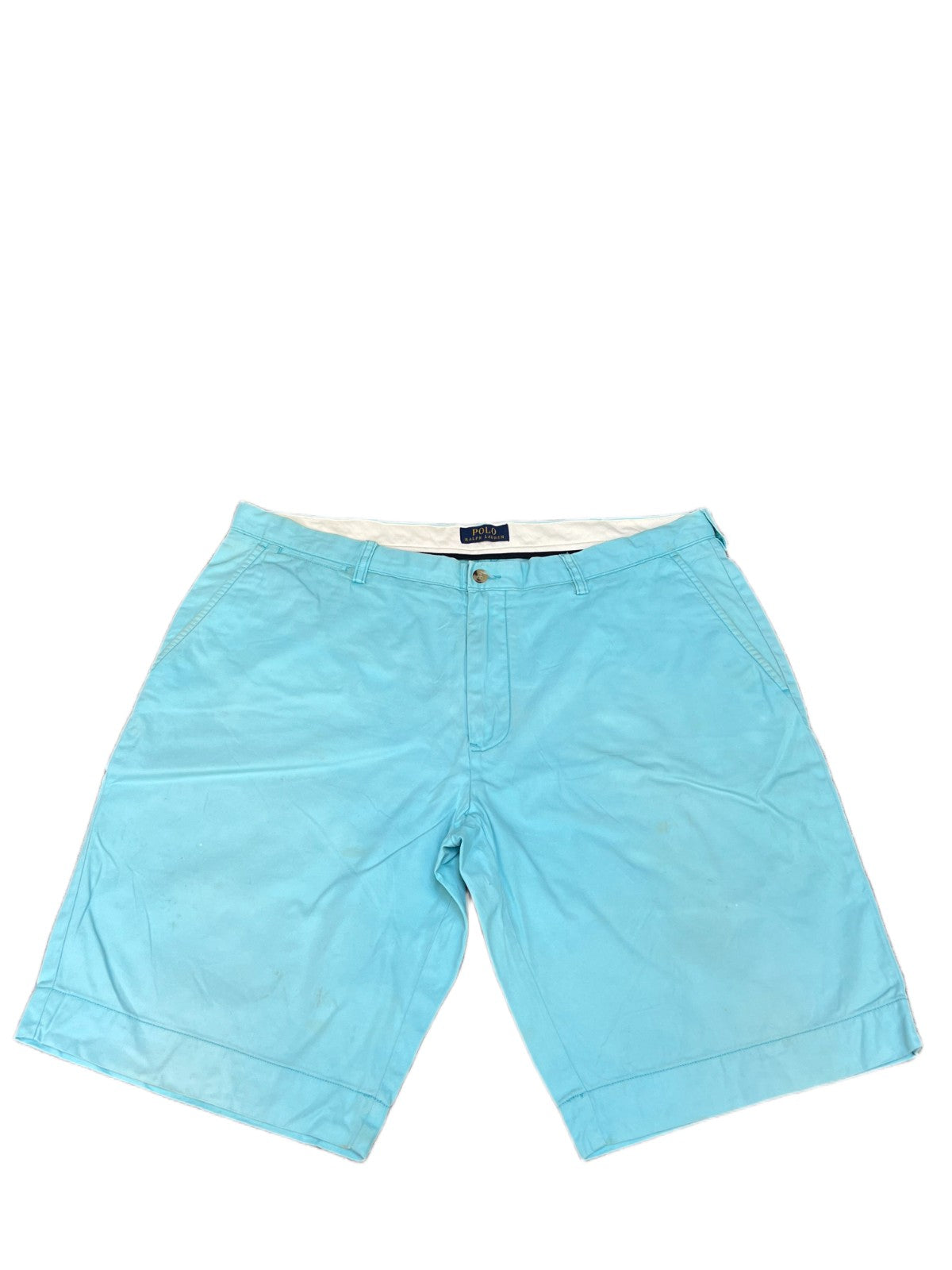 Polo Ralph Lauren Chino Shorts Fits as Mens XL 39" Waist Turquoise Flat Front
