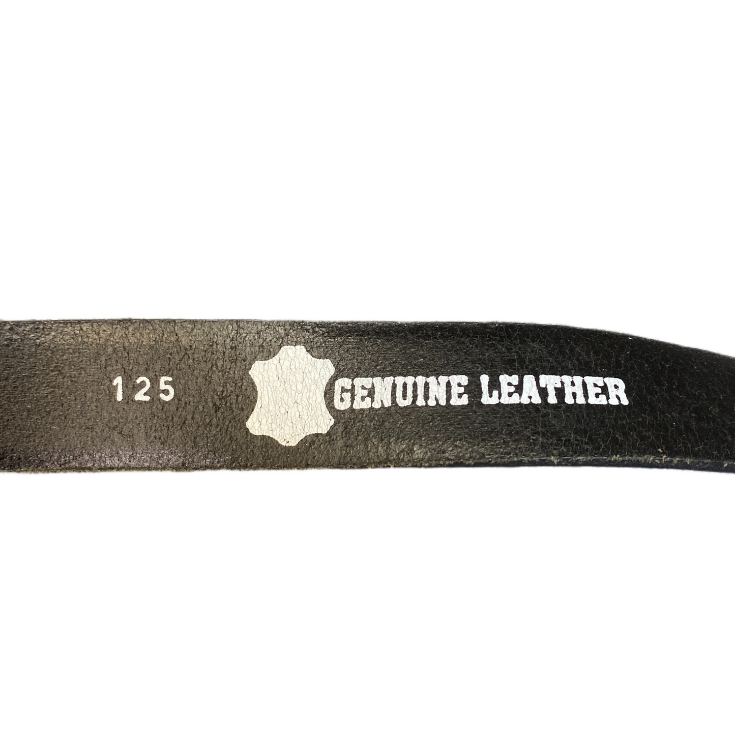 Waist Belt Mens Black Genuine Leather Adjustable Silver Pin Buckle 42.5 Inches