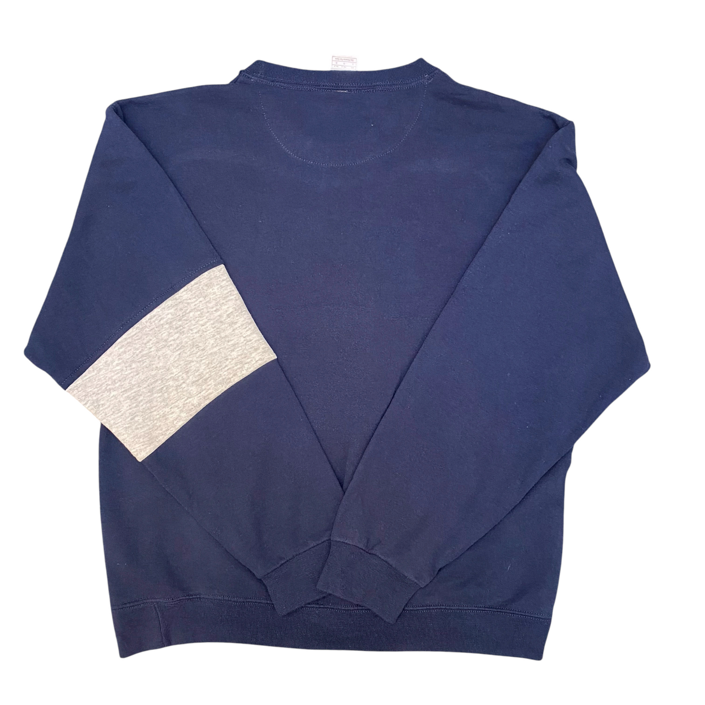 Nike Reworked Sweatshirt Mens L Blue Grey Embroidered Spellout Logo Crew Neck