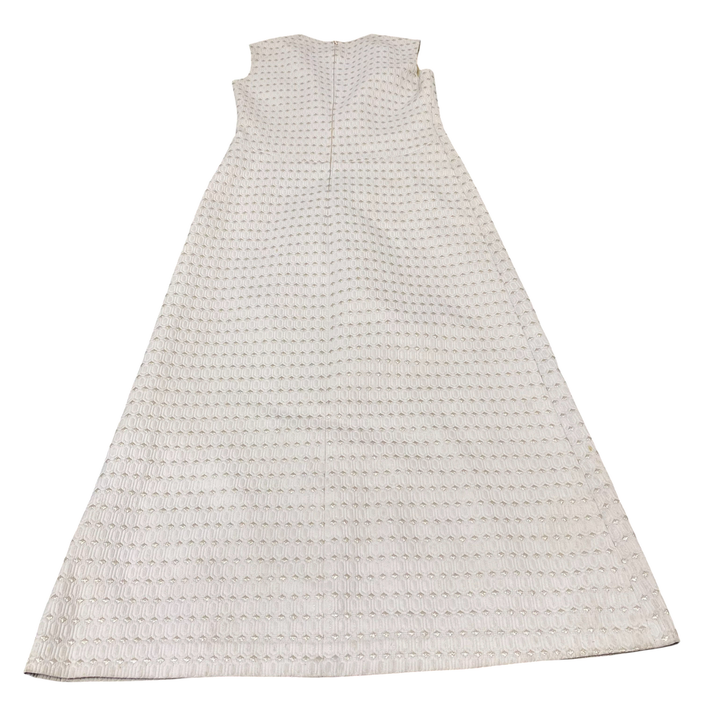 A-Line Dress Womens M White Textured Sleeveless Round Neck Back Zip Outdoor