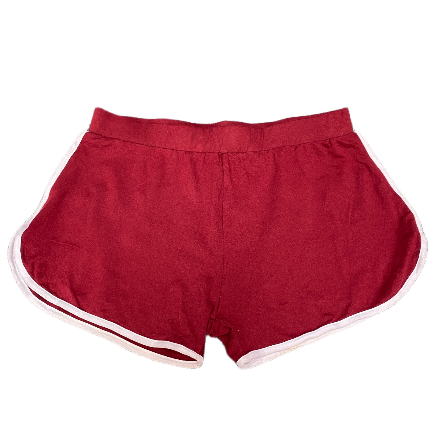 Running Sprinter Shorts Womens L 27" Waist Red Athletic Gym Workout Dolphin Hem