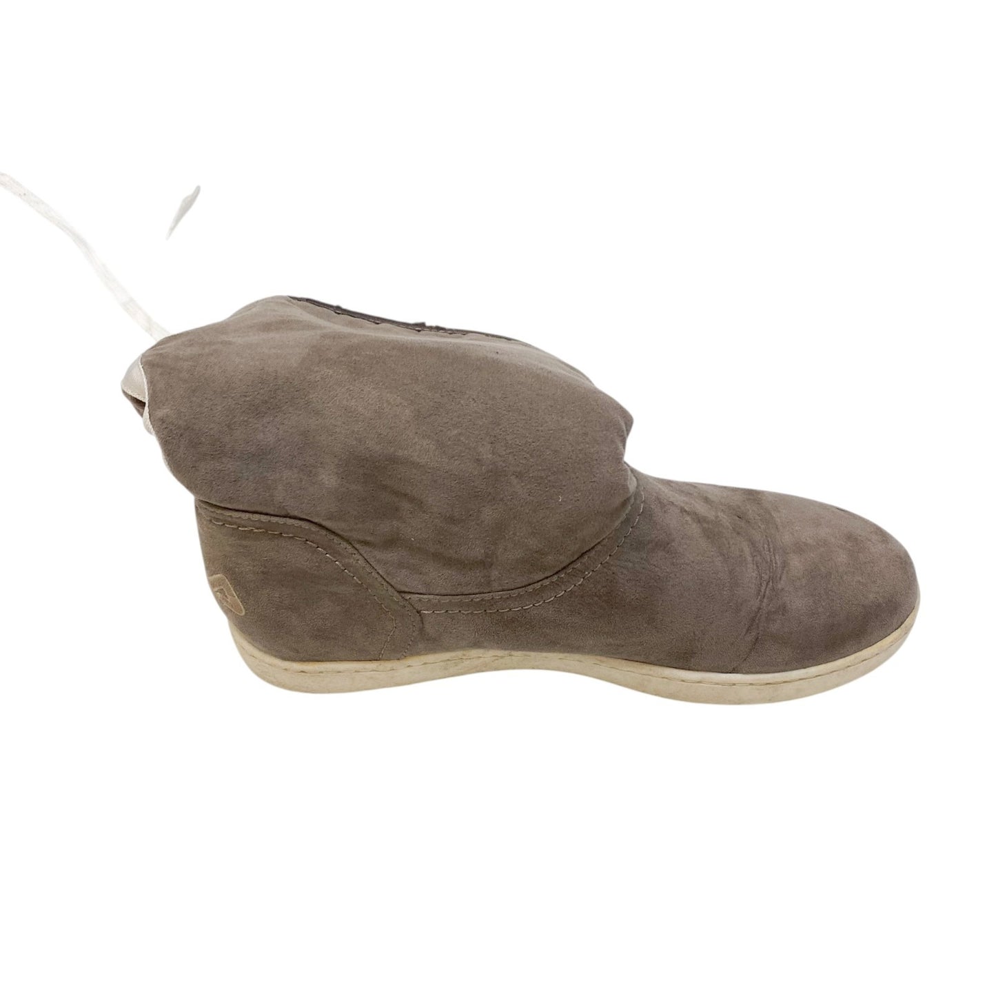 Fila Snow Boots Women's 6.5 Grey Leather Faux Fur Lined Comfort Lace Up Back