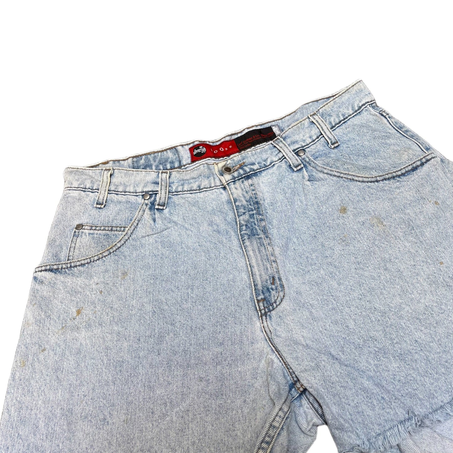 Vtg Levi's Cut Off Shorts Fits as Womens 2XL 36" Waist Blue Denim Silver Tab