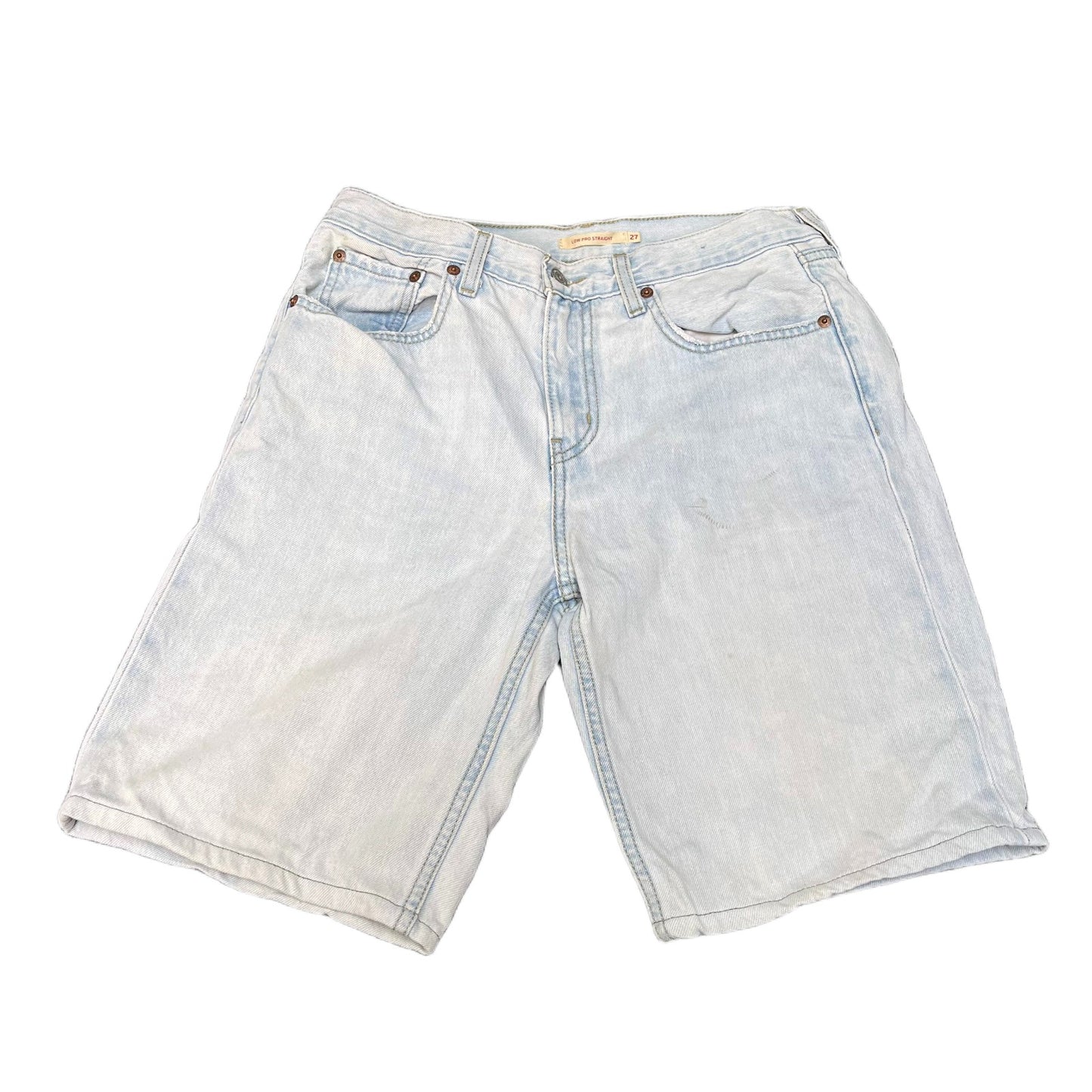 Levi's Low Pro Straight Jean Shorts Fits as Womens Medium 29" Waist Blue Denim