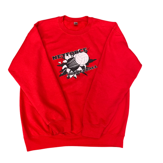 Gildan Net Force Volleyball Sweatshirt Mens Large Red Crew Neck Long Sleeve