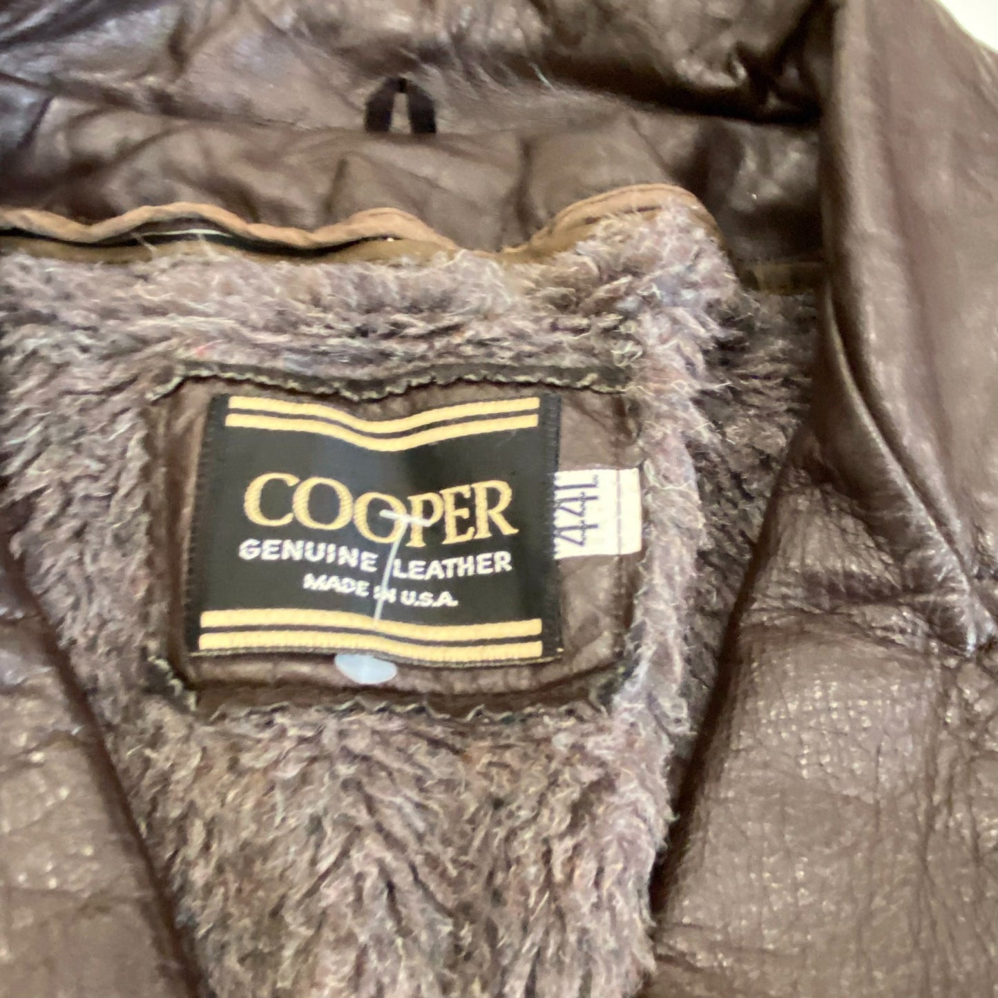 Jacket Mens XL Brown Genuine Leather Long Sleeve Notch Button Front Outdoor