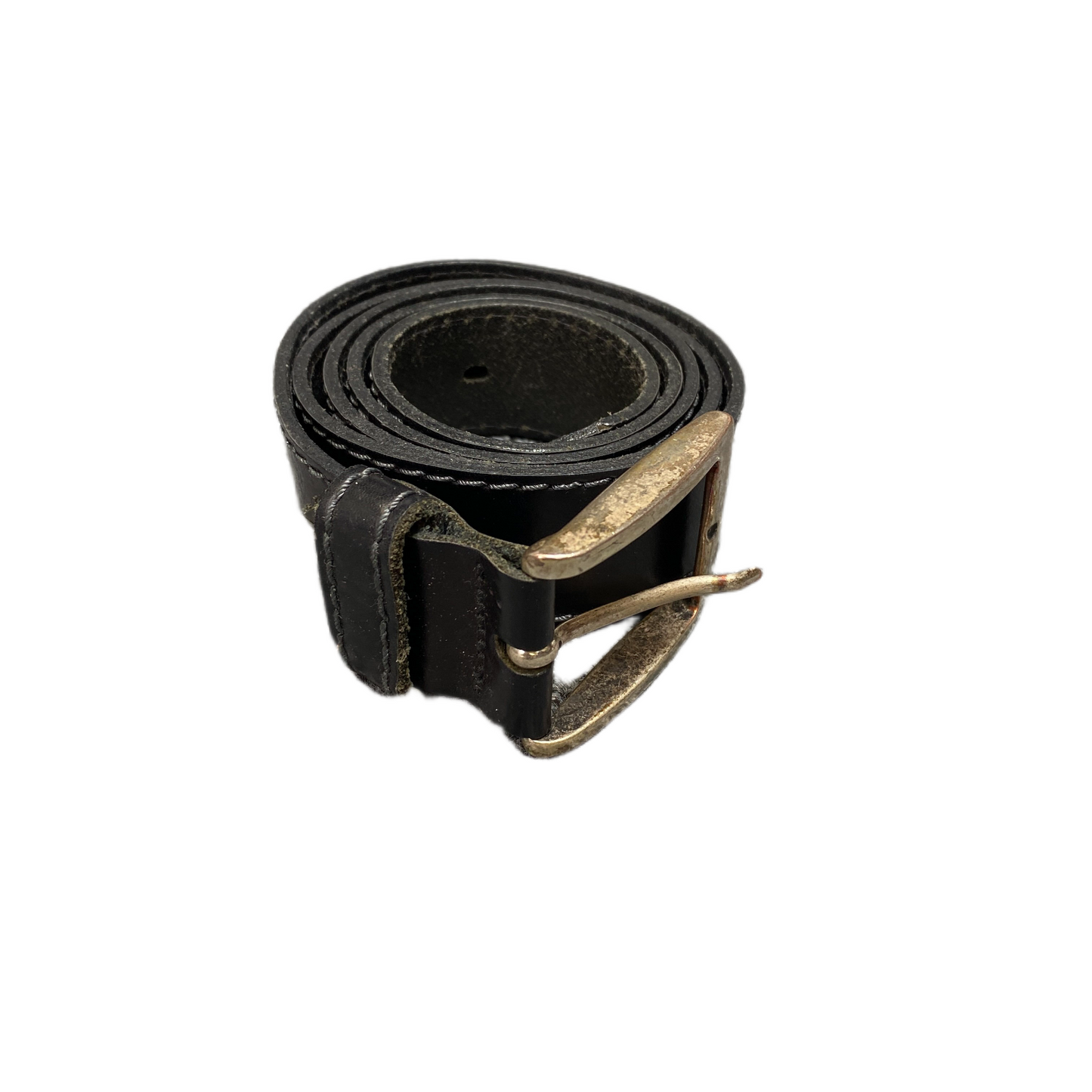LLOYD Waist Belt Mens Black Leather Adjustable Brass Pin Buckle 43 inches