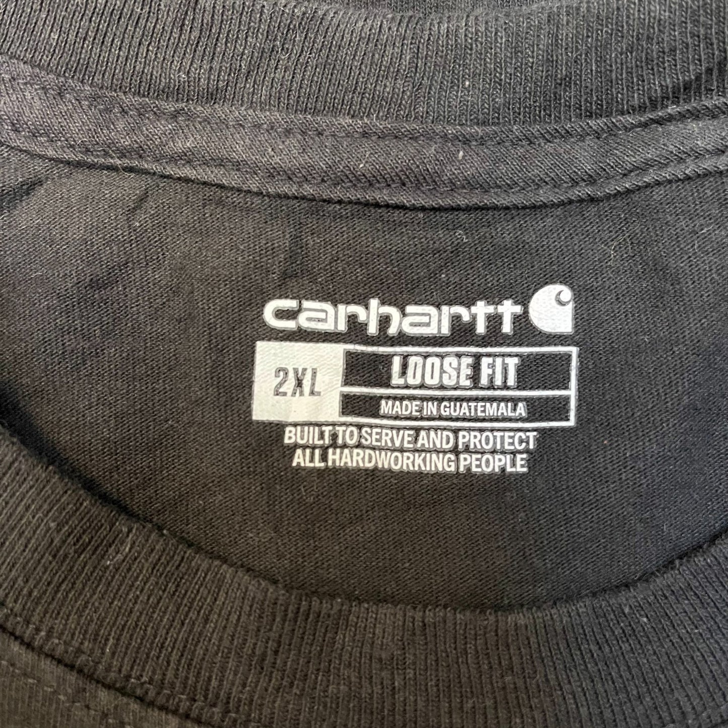 Carhartt Pocket T-Shirt Men 2XL Black Loose Fit Short Sleeve Pullover Summer Tee