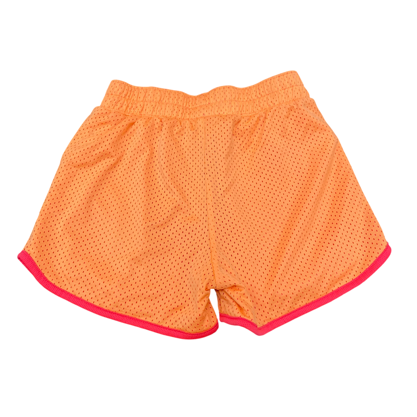 Active Running Sprinter Shorts Women XL Orange Allover Mesh Go Dry Elastic Waist