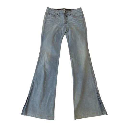 Marithe Francoins Girbaud Jeans Womens Medium W27 L30 Blue Wide Leg Ankle Slit