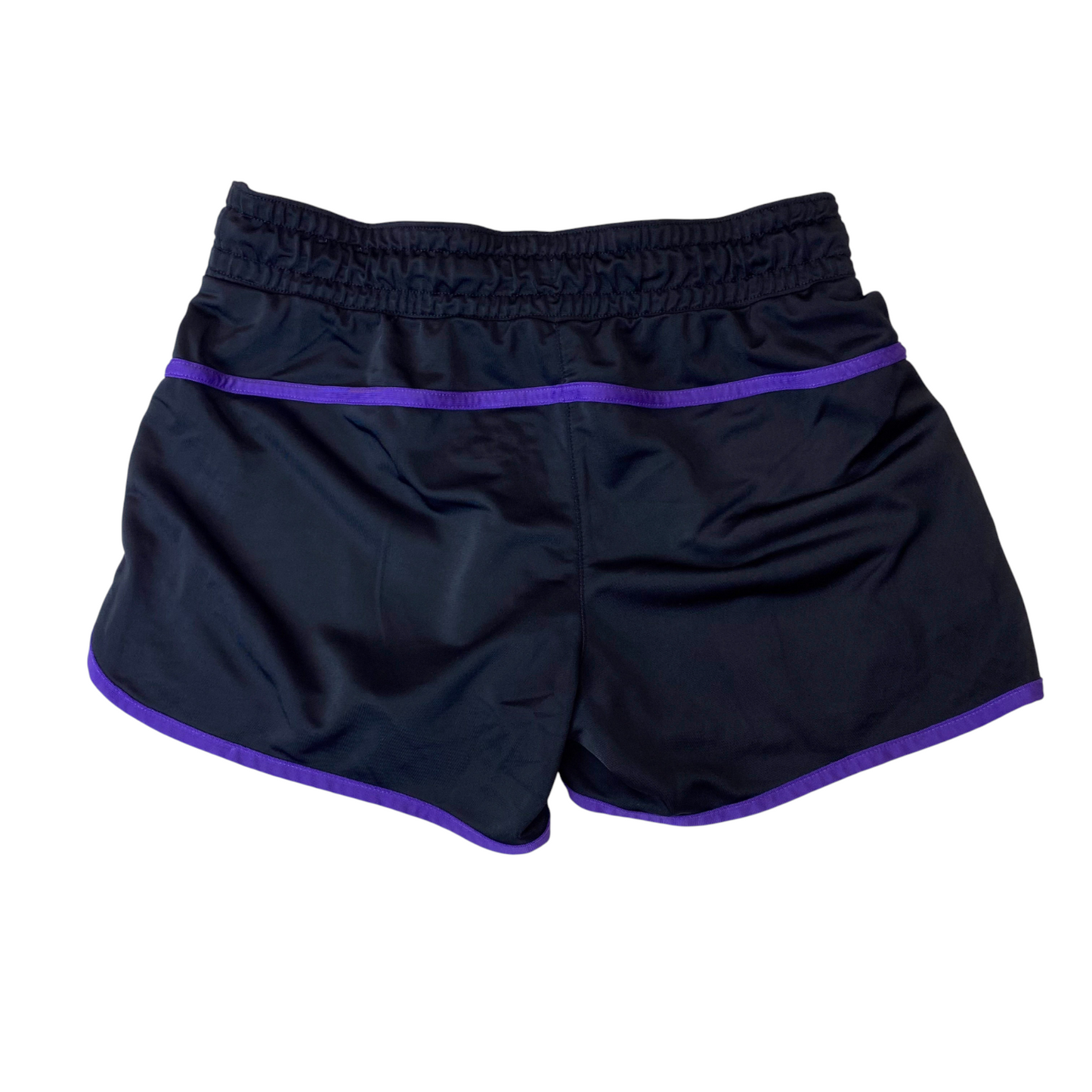 xersion Sprinter Shorts Womens M Black Purple Pleated Drawstring Waist Outdoor