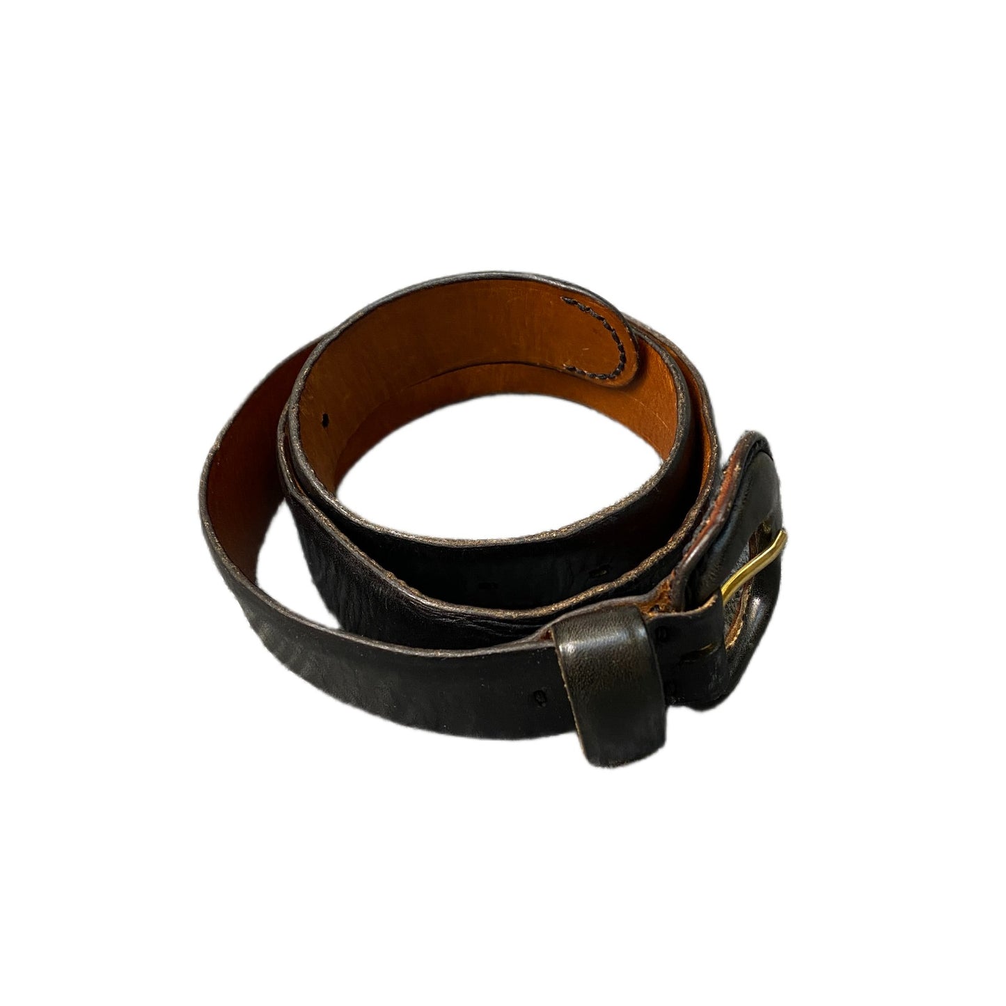 Brooksfield Waist Belt Mens Black Leather Covered Oval Pin Buckle 35 Inches