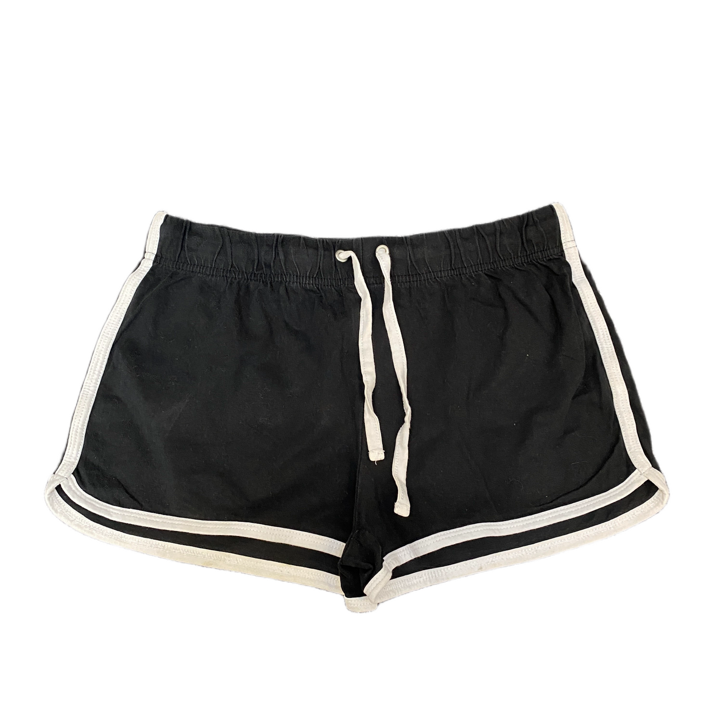 Running Sprinter Shorts Women S 28" Waist Black Athletic Gym Workout Dolphin Hem
