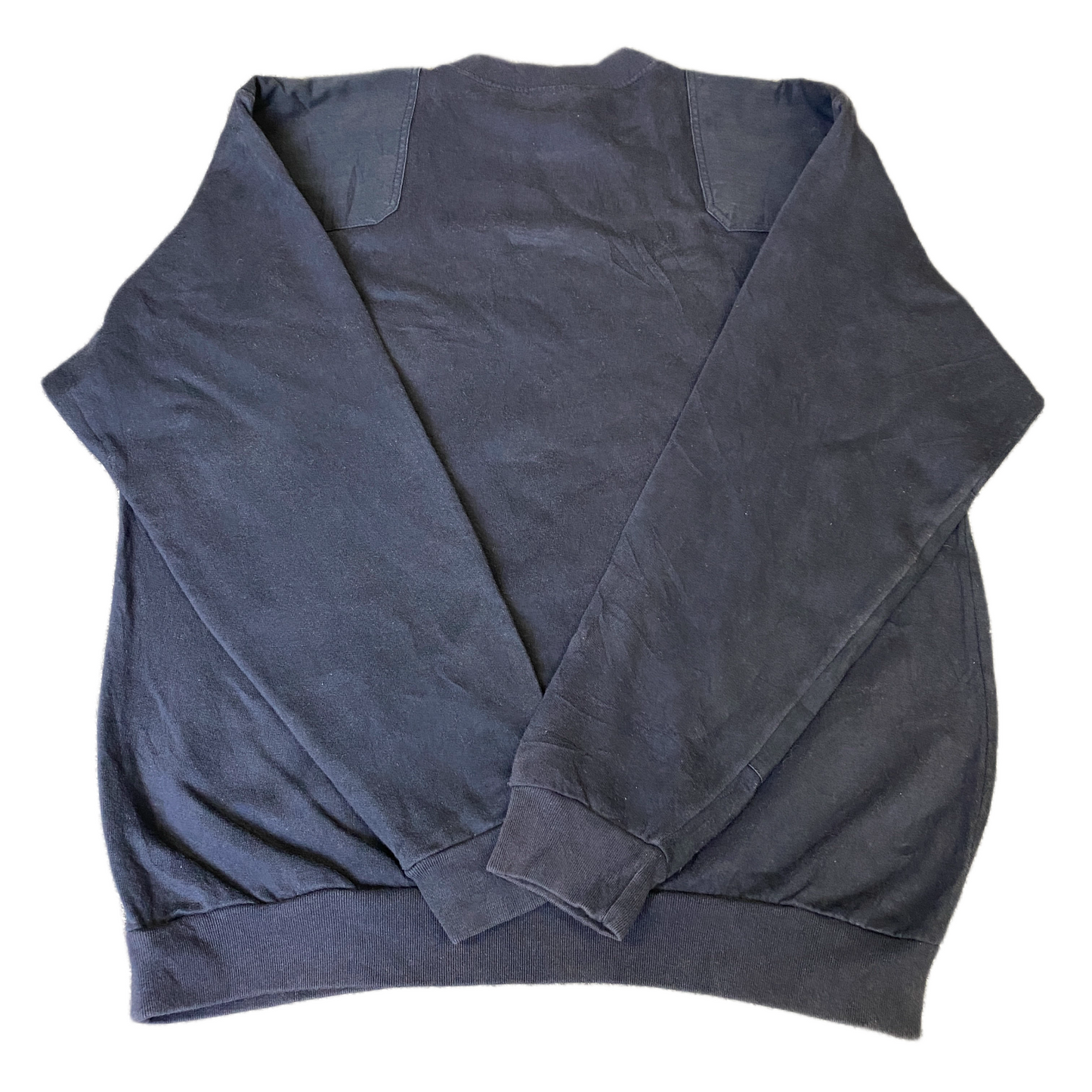Joylu Sweatshirt Mens Large Black Chest Pocket Elbow Patch Crew Neck Pullover