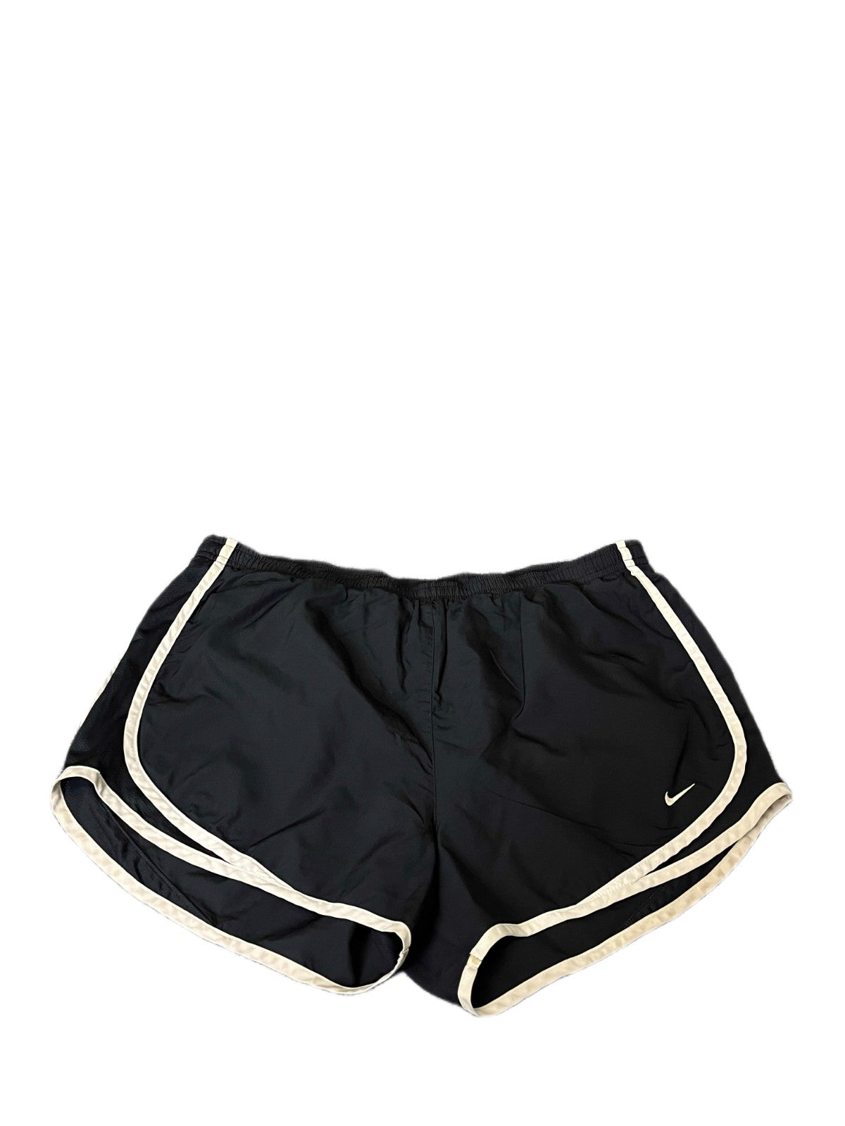 Nike Dri-FIT Running Shorts Fits as Womens XL 34" Waist Black White Dolphin Hem