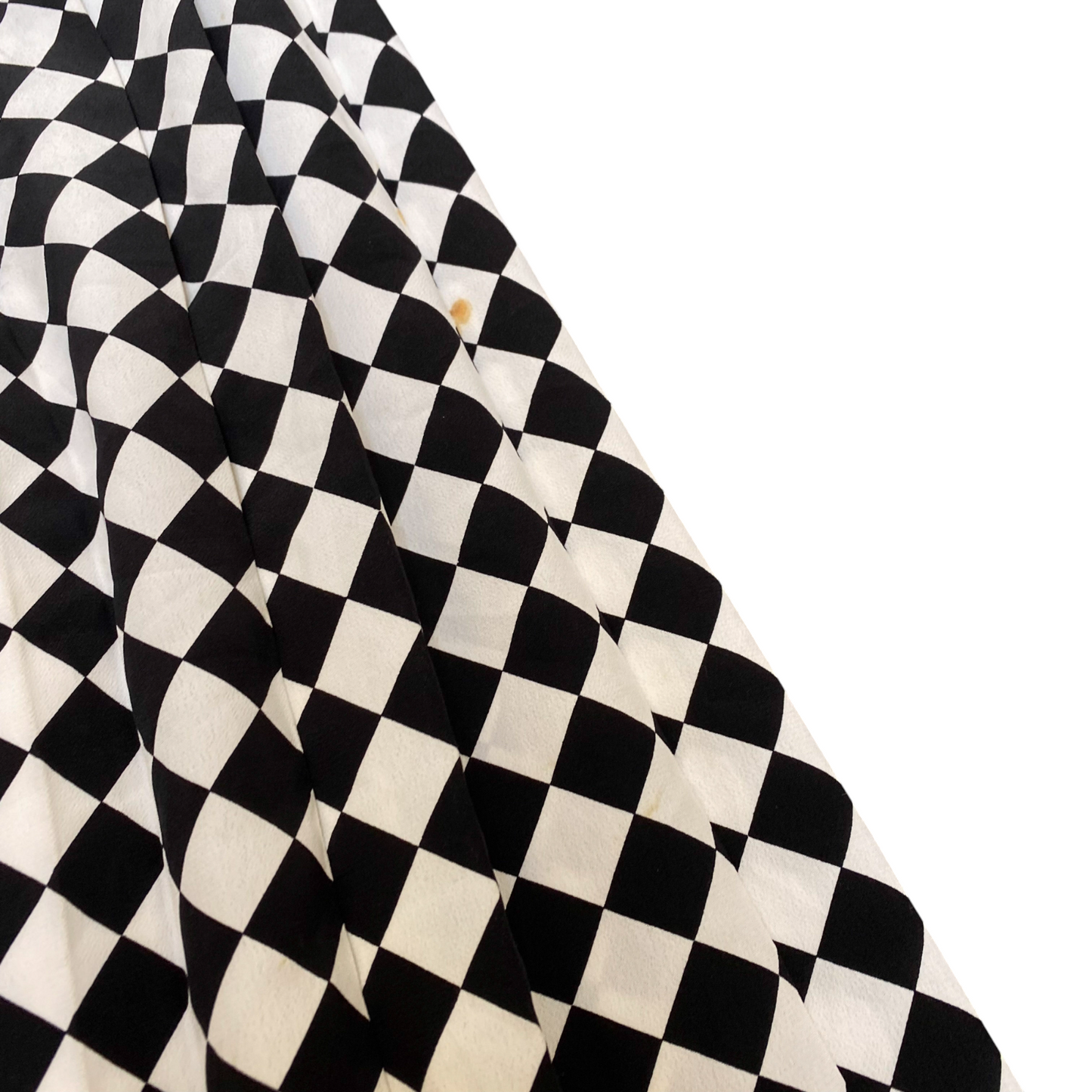Fink Modell A-Line Skirt Women's M White Black Checkered Pleated Elastic Waist