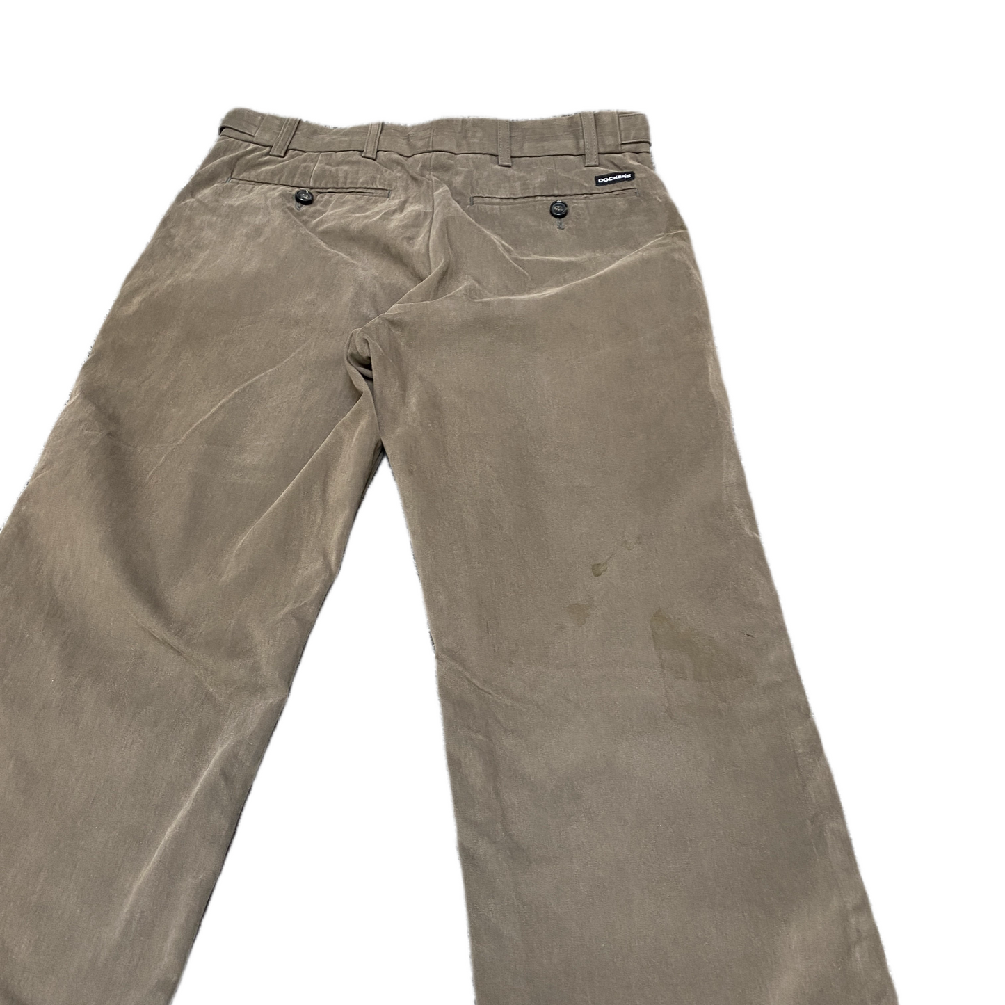 Dockers D1 Chino Pants Fits as Mens 31" Waist Brown Buckle Waistband Trousers