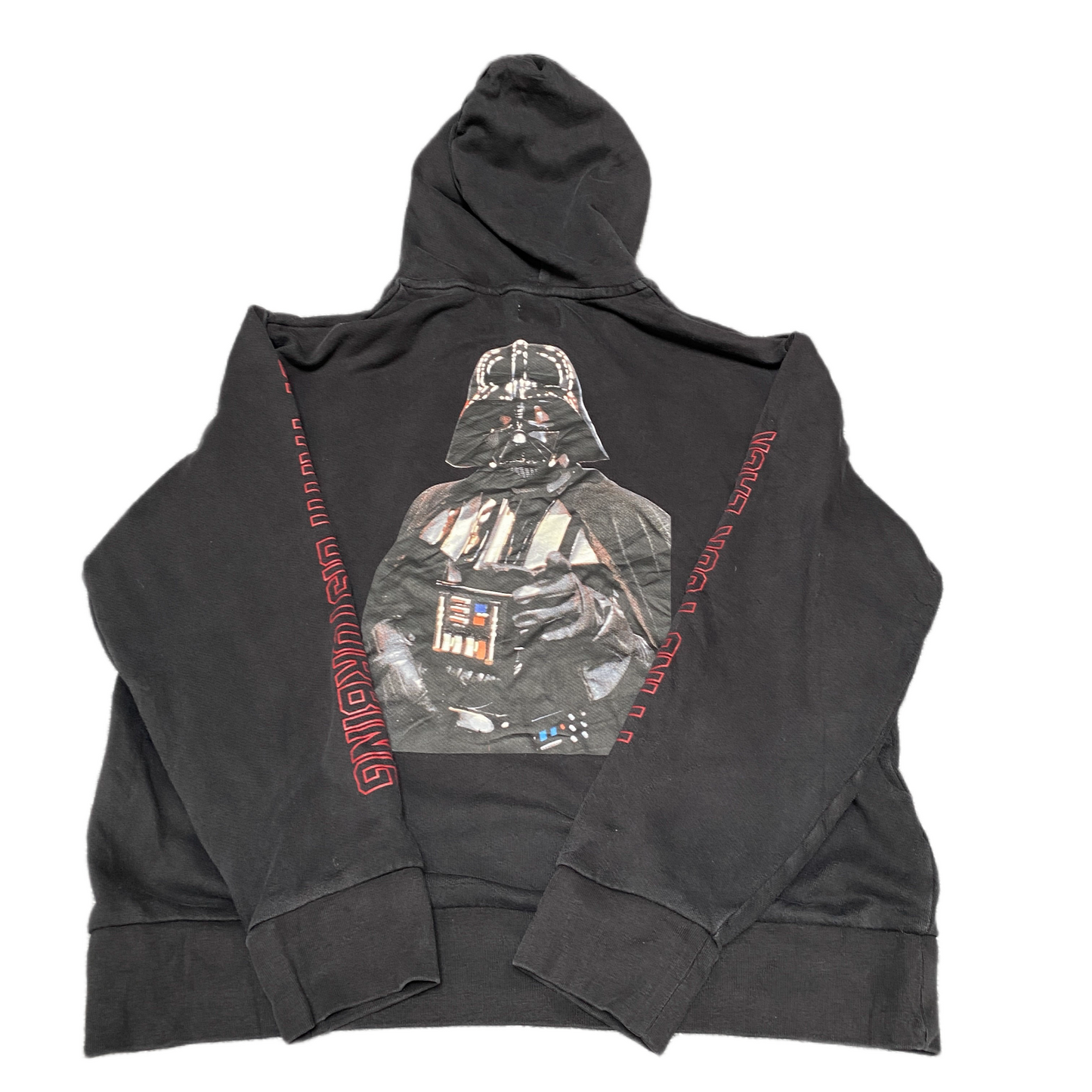 Levi's x Star Wars Darth Vader Hoodie Women XL Black Graphic Ribbed Hem Pullover