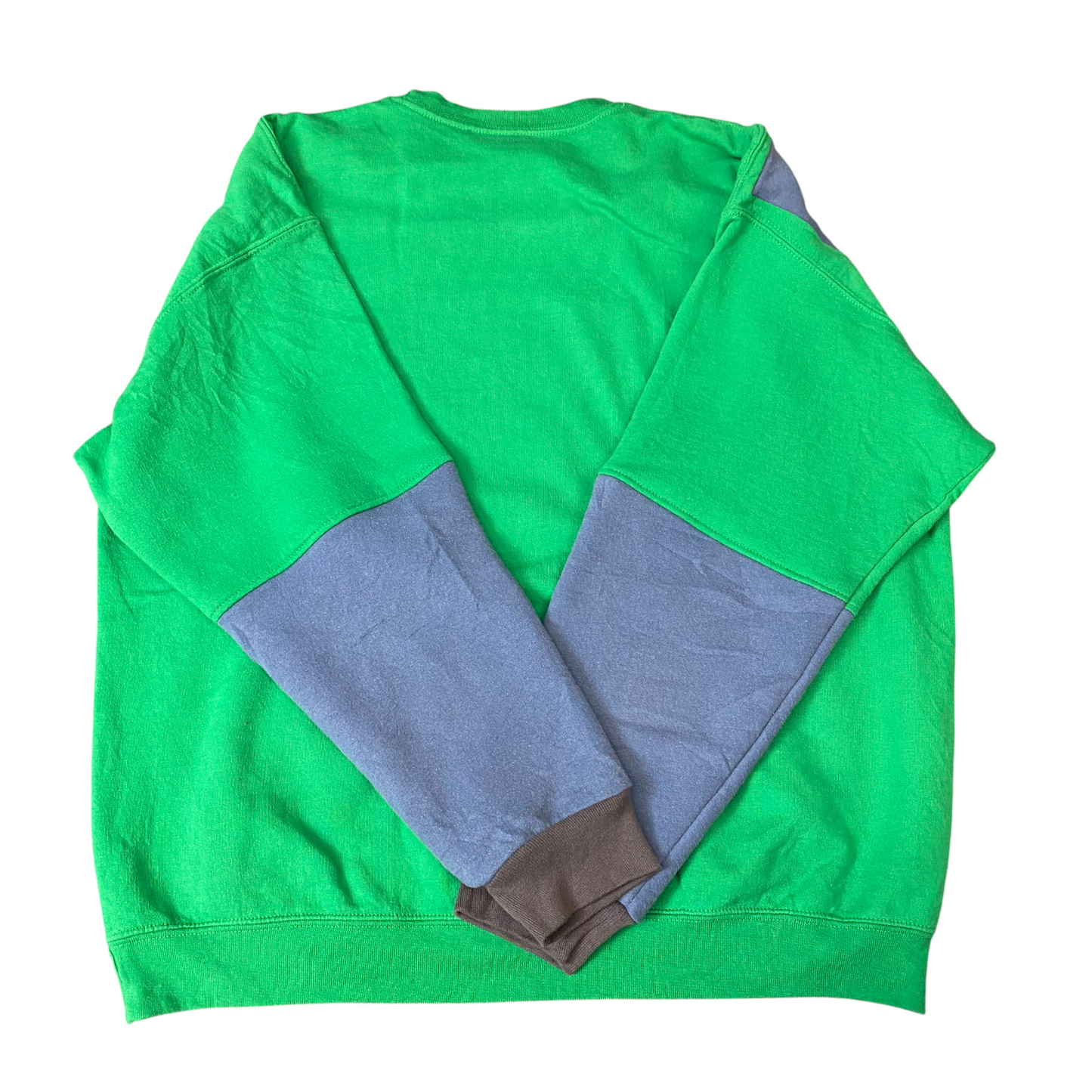 Nike Reworked Sweatshirt Men XL Green Blue Embroidered Spellout Logo Vintage Y2K
