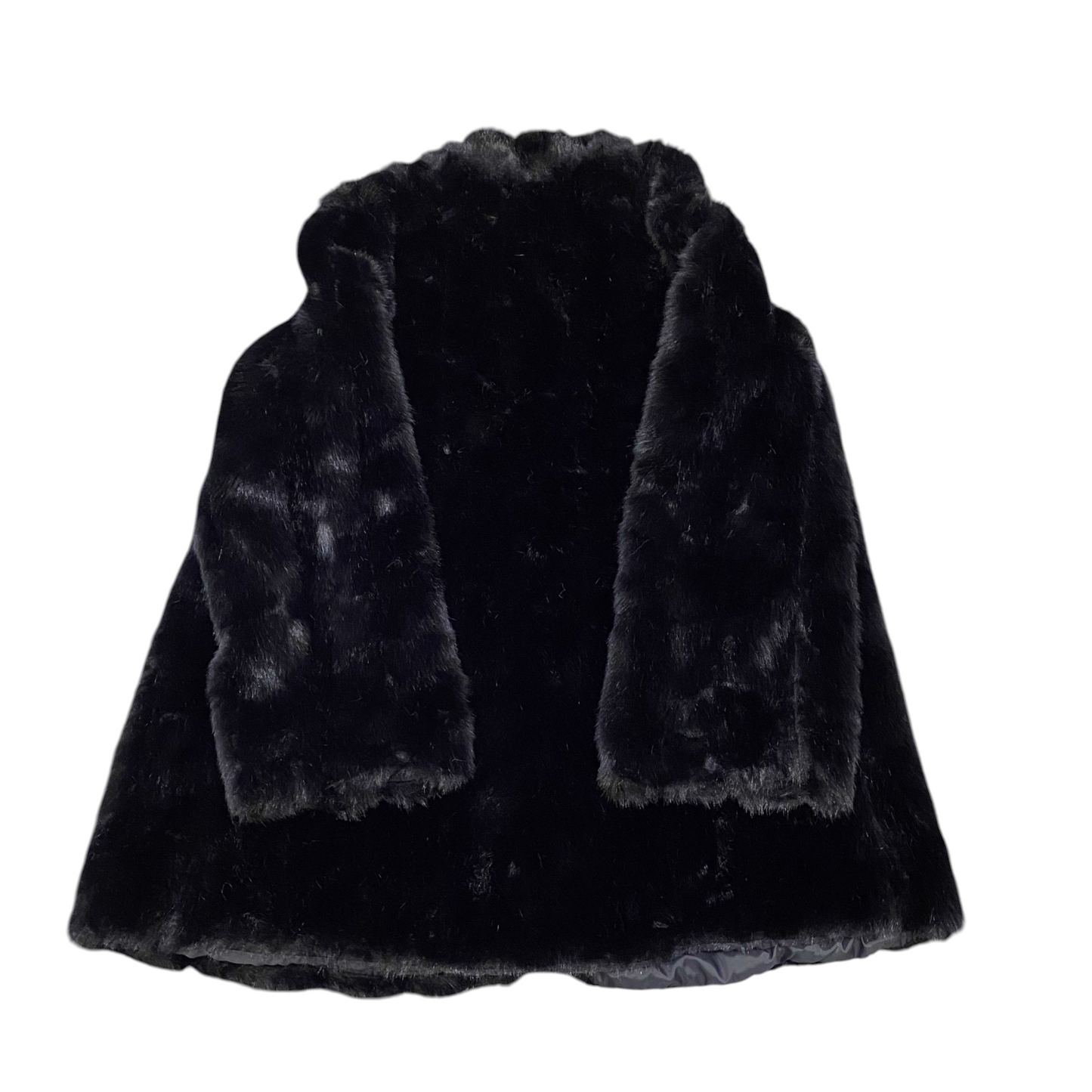 Zicoo Confezioni Di Lusso Faux Fur Jacket Womens L Black Soft Plush Long Sleeve