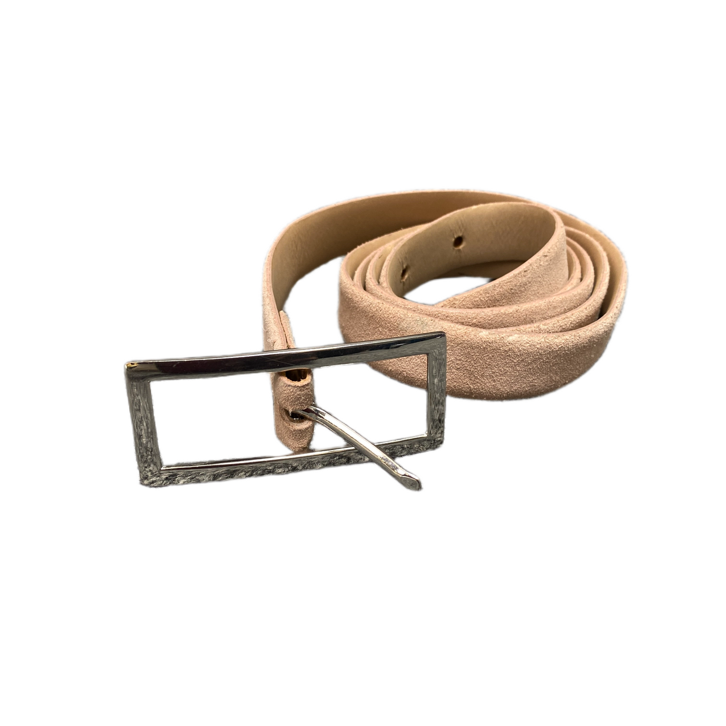 Gerry Weber Waist Belt Women Beige Suede Leather Silver Pin Buckle 37.5 Inches