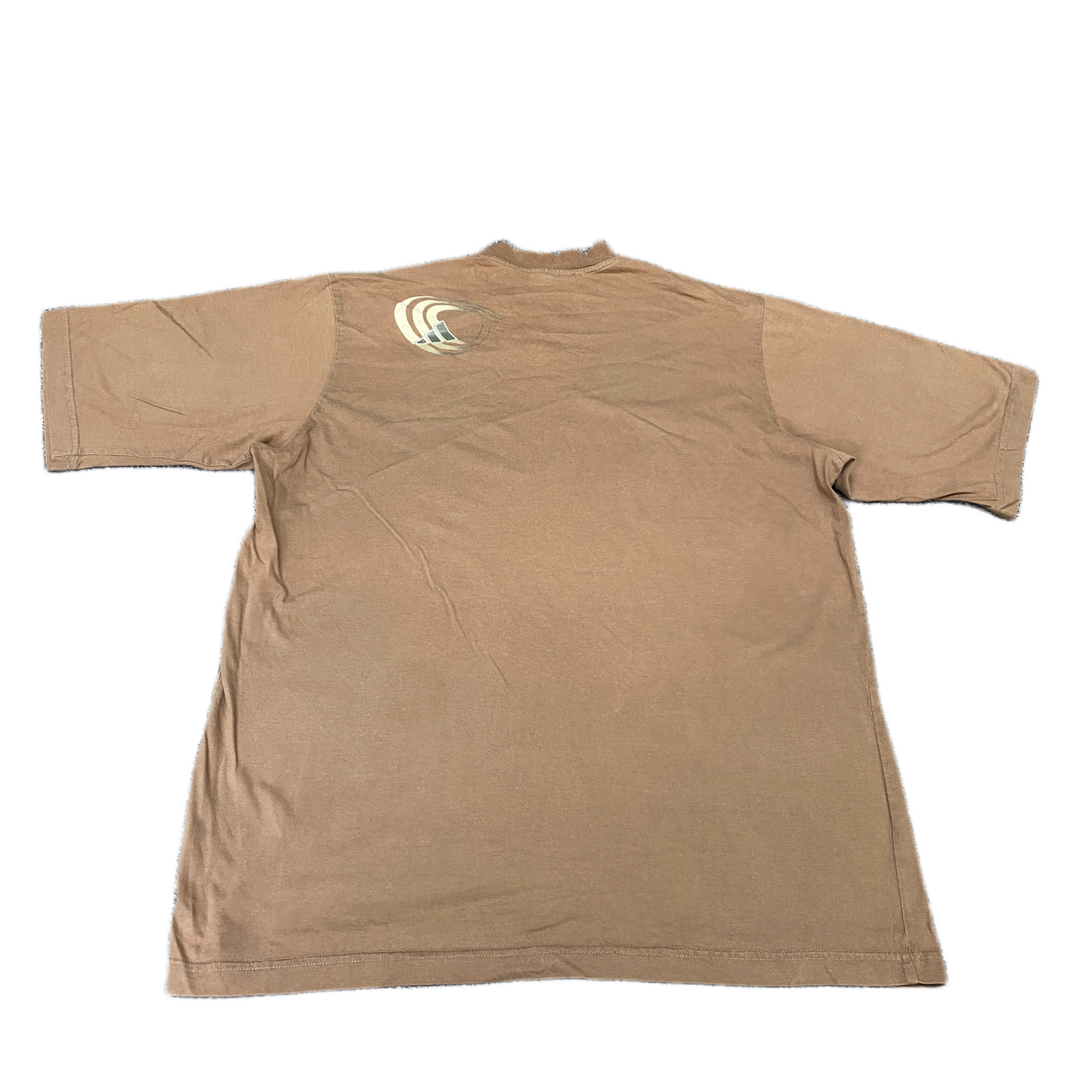 Adidas T-Shirt Mens M Brown Graphic Logo Short Sleeve V-Neck Pullover Summer Tee