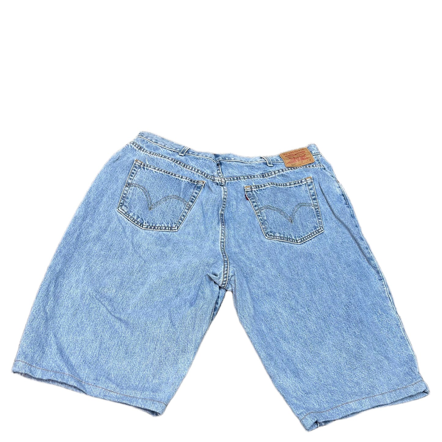 Levi's 550 Shorts Fits as Mens XL 39" Waist Blue Denim Light Wash Relaxed Fit