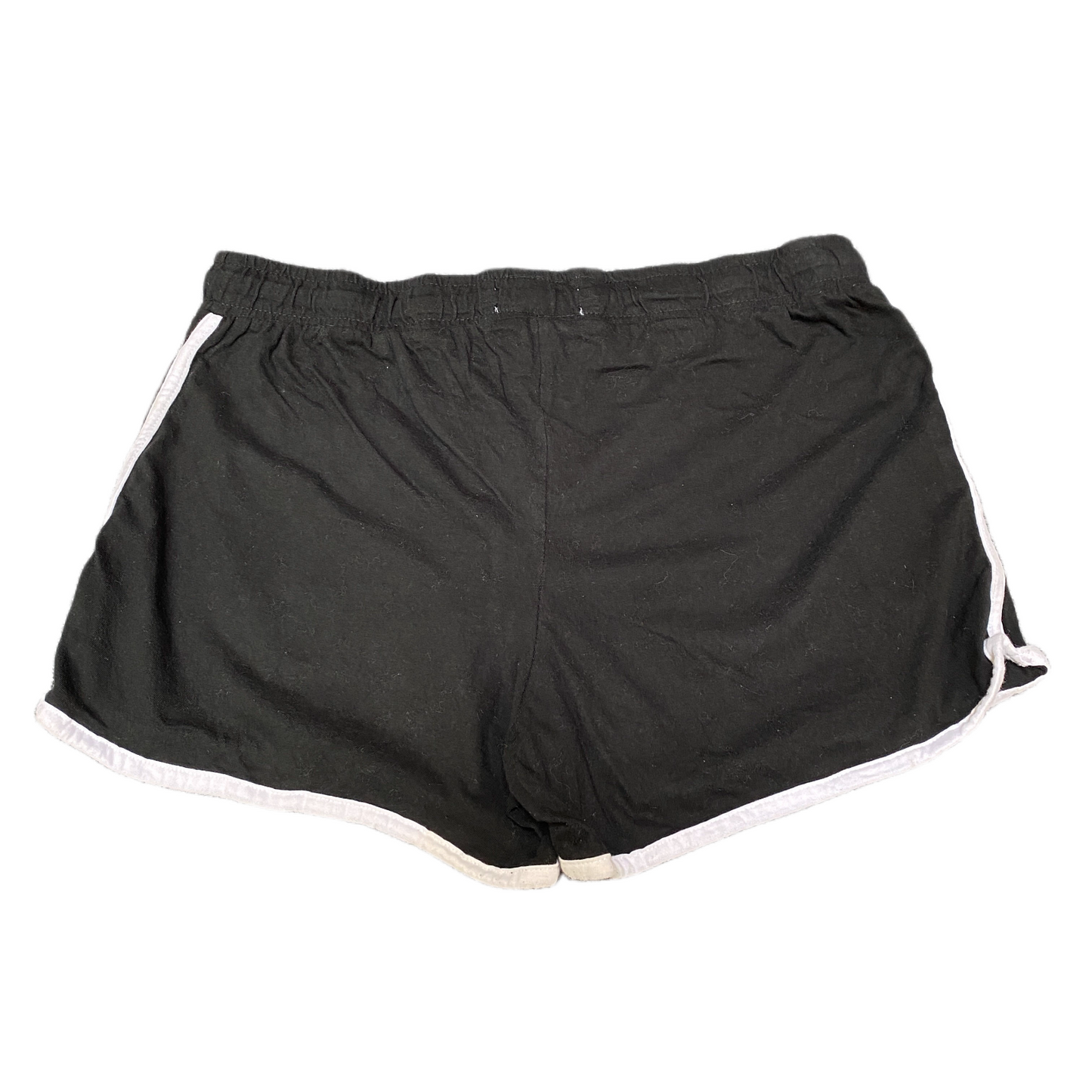 Running Sprinter Shorts Women XL 33" Waist Black Mushroom Drawstring Dolphin Hem