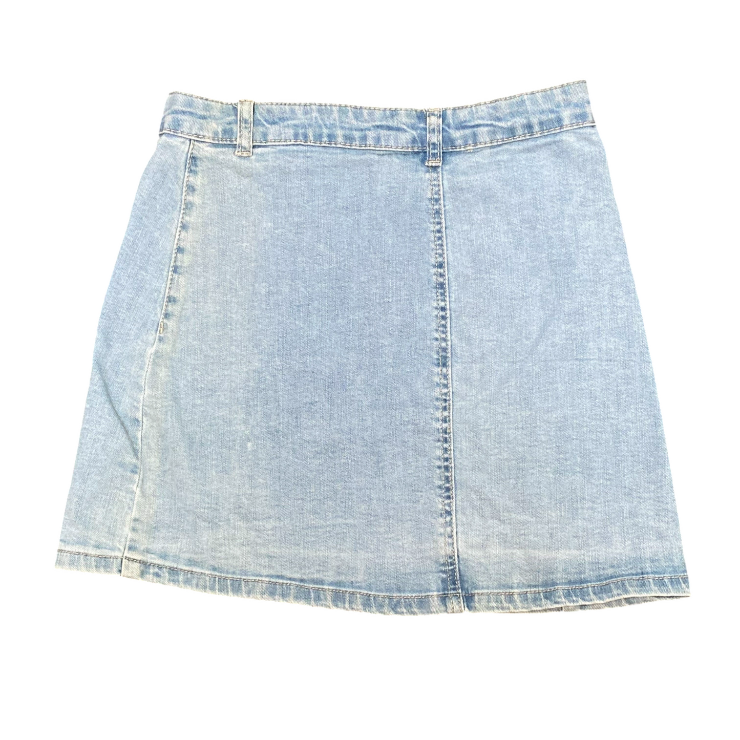 Hot Kiss Mini Skirt Womens S Blue Denim Light Wash Casual Button Fornt Outdoor