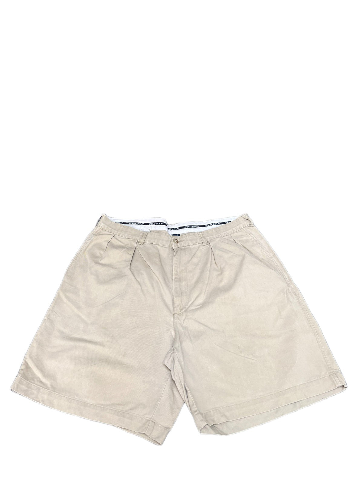 Polo Golf by Ralph Lauren Chino Shorts Fits as Mens XL 36" Waist Khaki Pleated