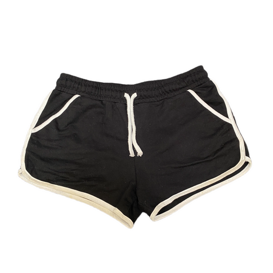 Running Sprinter Shorts Girls M 25" Waist Black Gym Workout Athletic Dolphin Hem