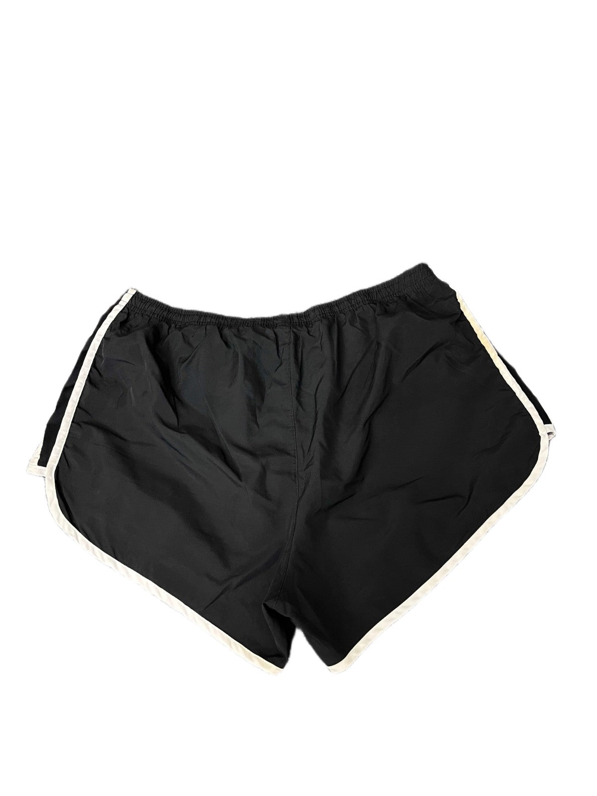 Nike Dri-Fit Running Shorts Fits as Womens L 32" Waist Black Workout Dolphin Hem