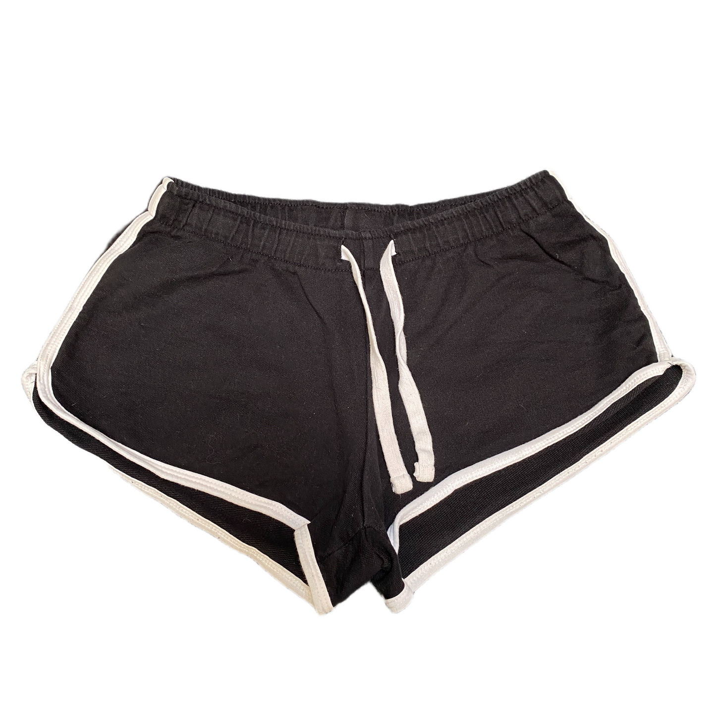 Running Sprinter Shorts Womens S 26" Waist Black Athletic Workout Dolphin Hem