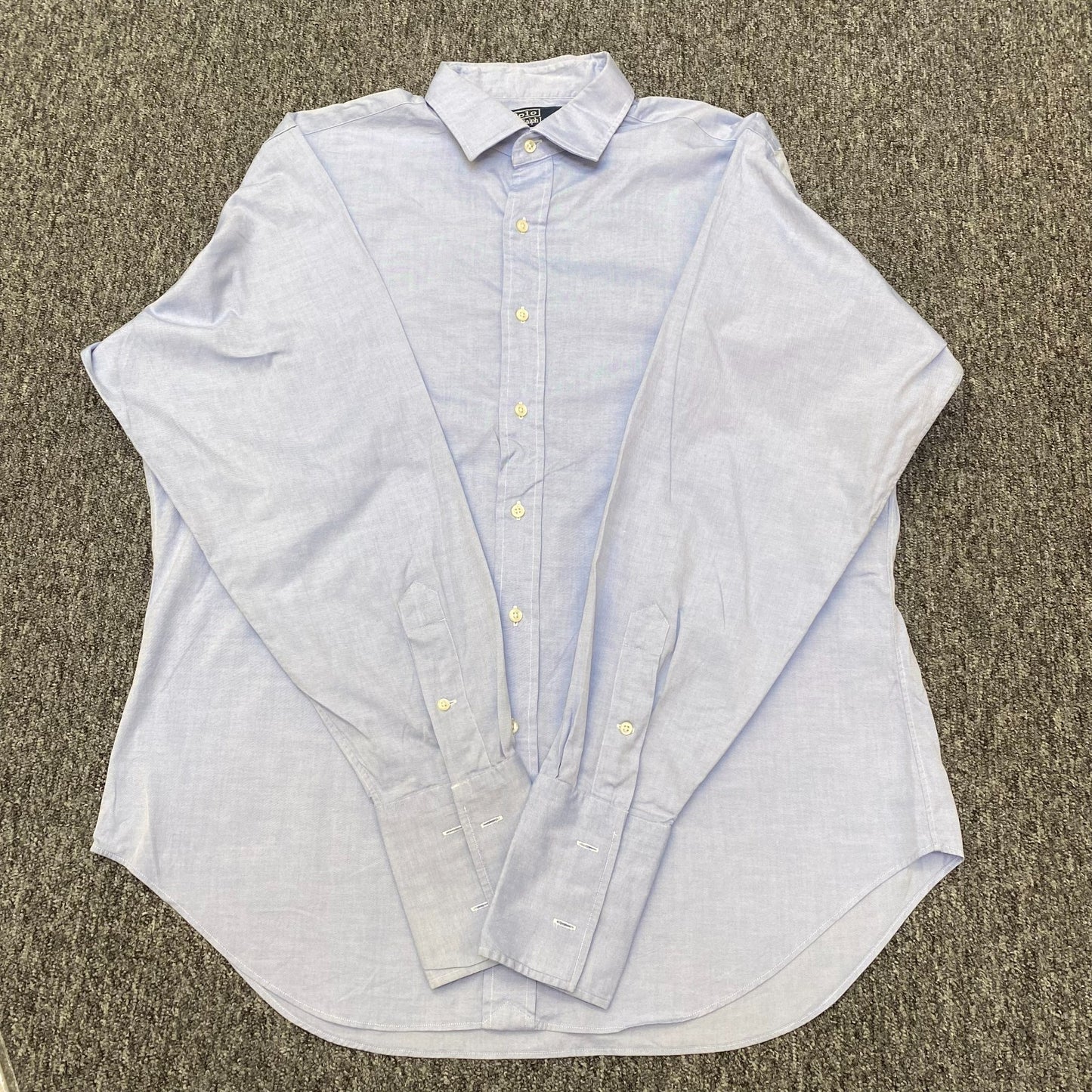 Ralph Lauren Formal Shirt Mens Large Blue Philip Pinpoint Oxford Button Down