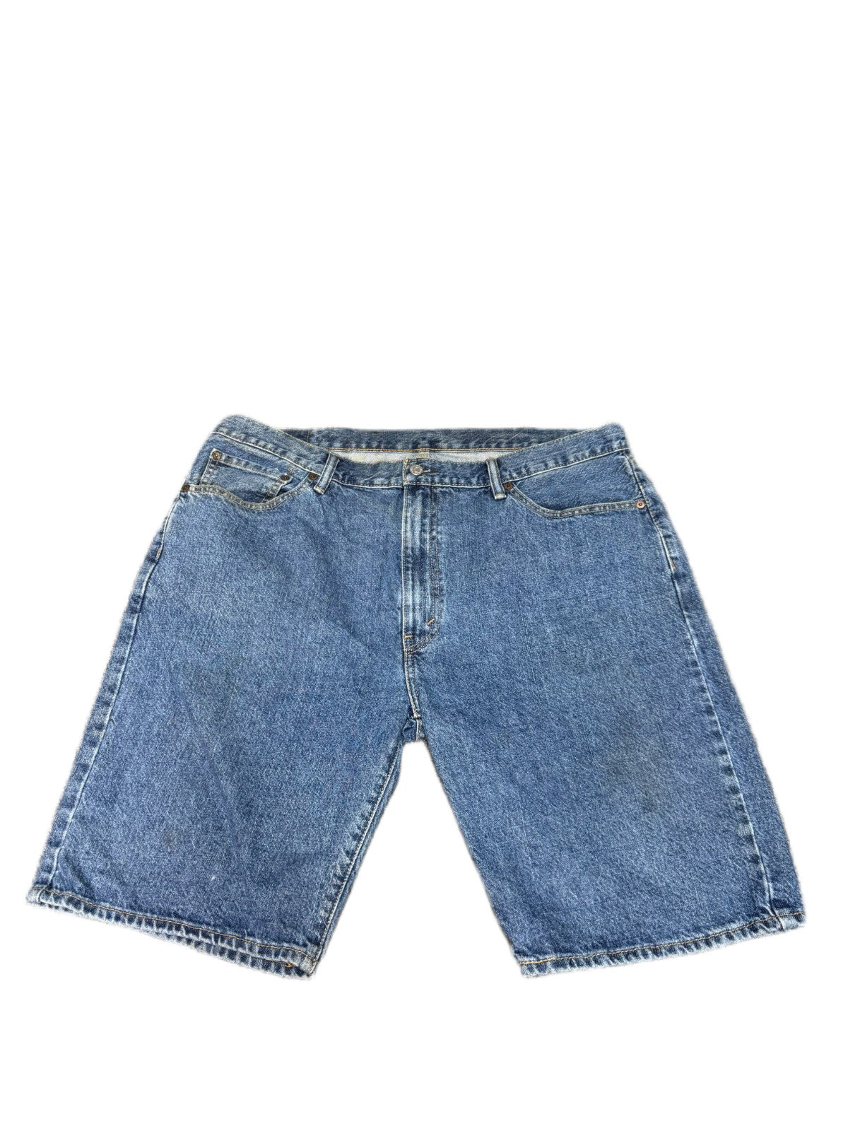 Levi's 505 Jean Shorts Fits as Mens XL 40" Waist Blue Denim Medium Wash Red Tab