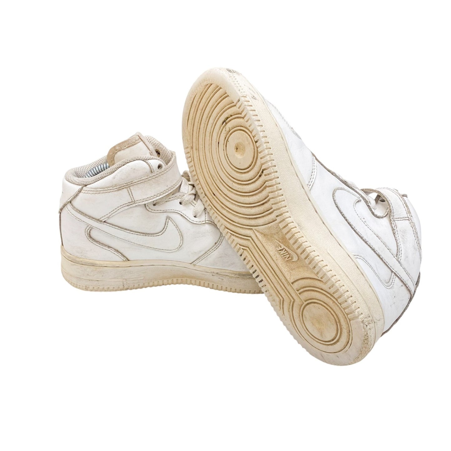 Nike Air Force 1 Mid '07 Basketball Shoes Sneakers Juniors 5 White Top Strap