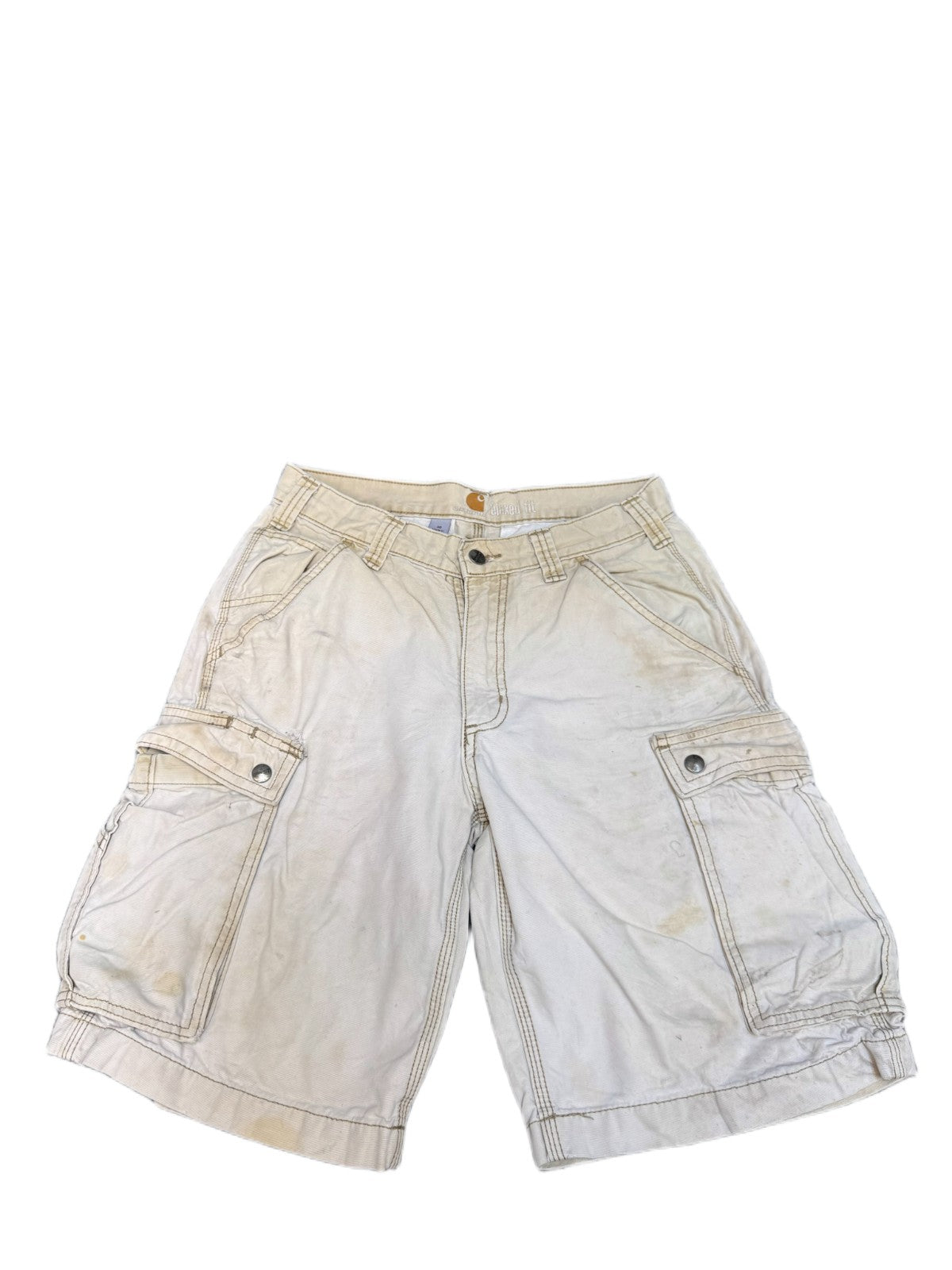 Carhartt Cargo Shorts Fits as Mens S 29" Waist Beige Relaxed Fit Hiking Outdoor