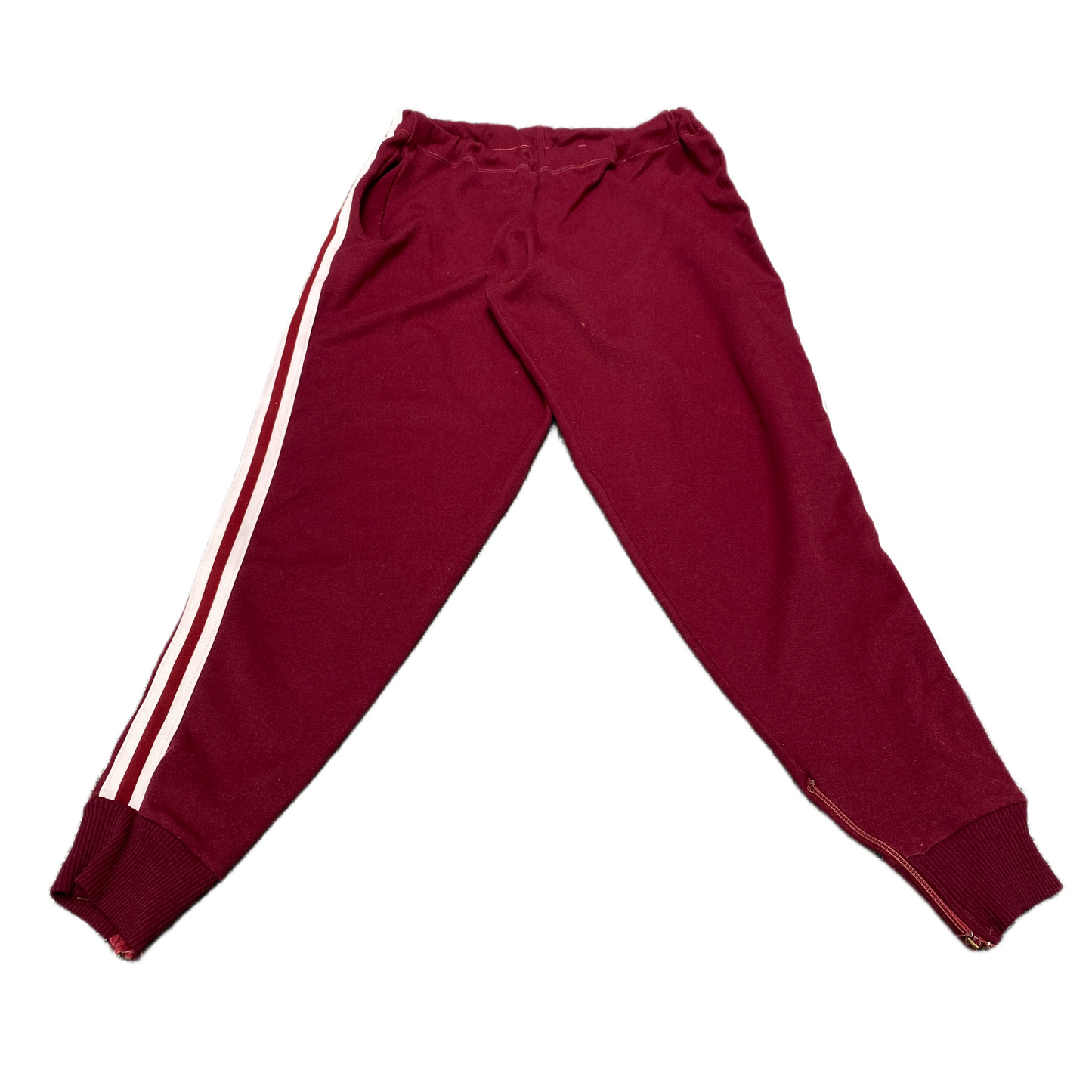 Helanca Joggers Fits as Womens 25" Waist Burgundy Stretch Sweat Tapered Trousers