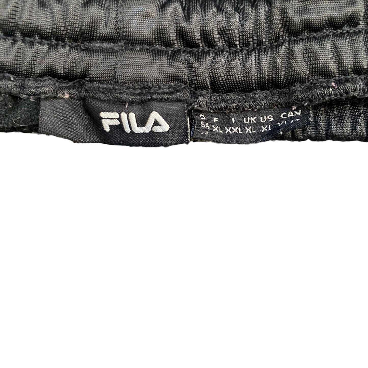 Fila Track Pants Fits as Mens 34" Waist Black Gym Comfort High Rise Trousers