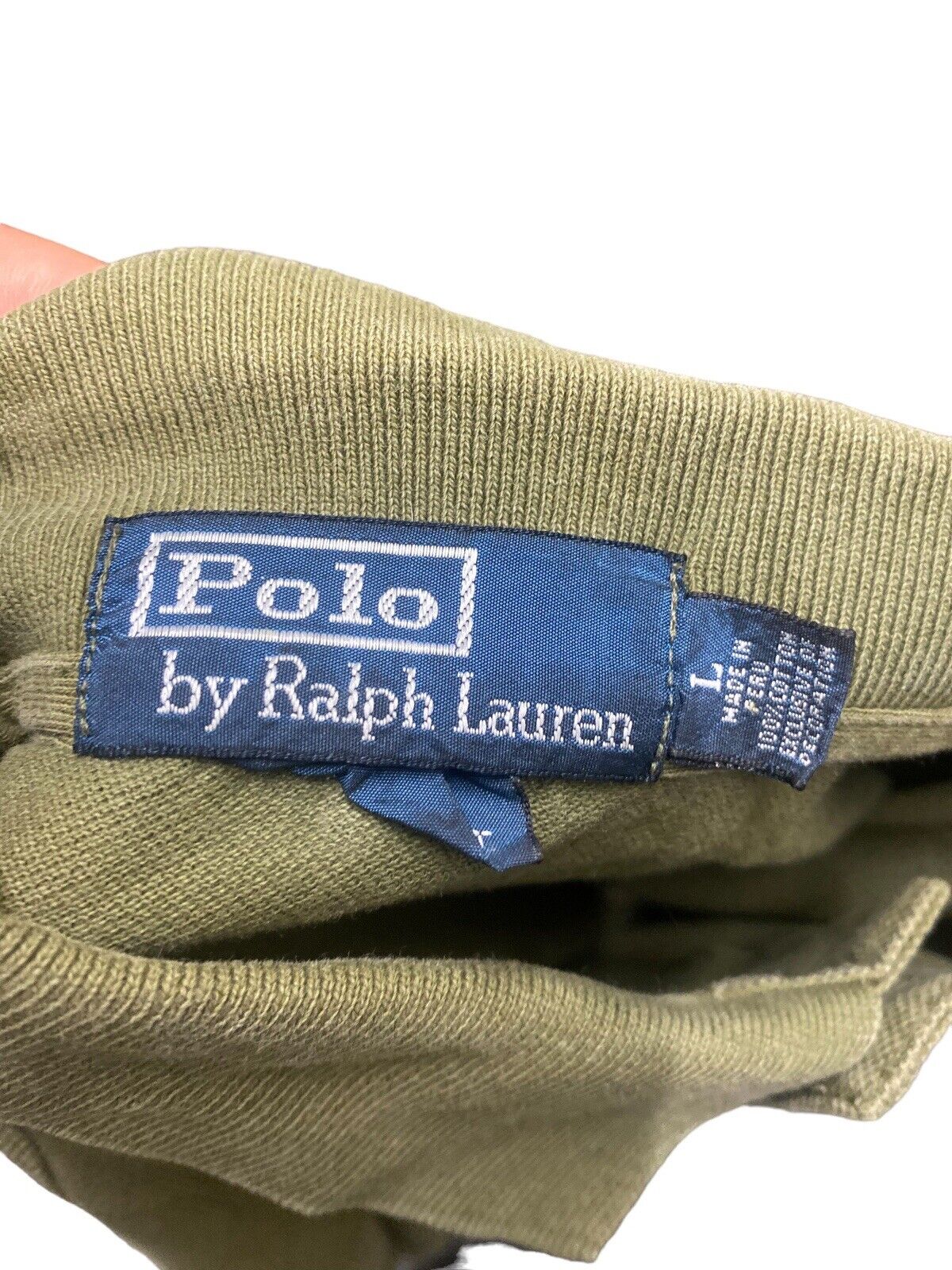 Ralph Lauren Polo Shirt Buttoned Solid Green Mens L Chest Logo