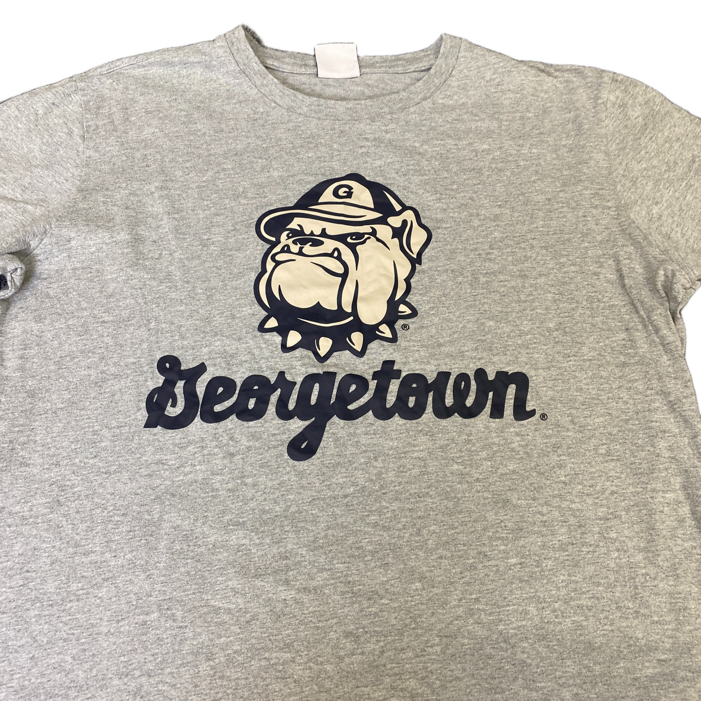 Champion T-Shirt Womens Large Grey Georgetown Graphic Short Sleeve Pullover Tee