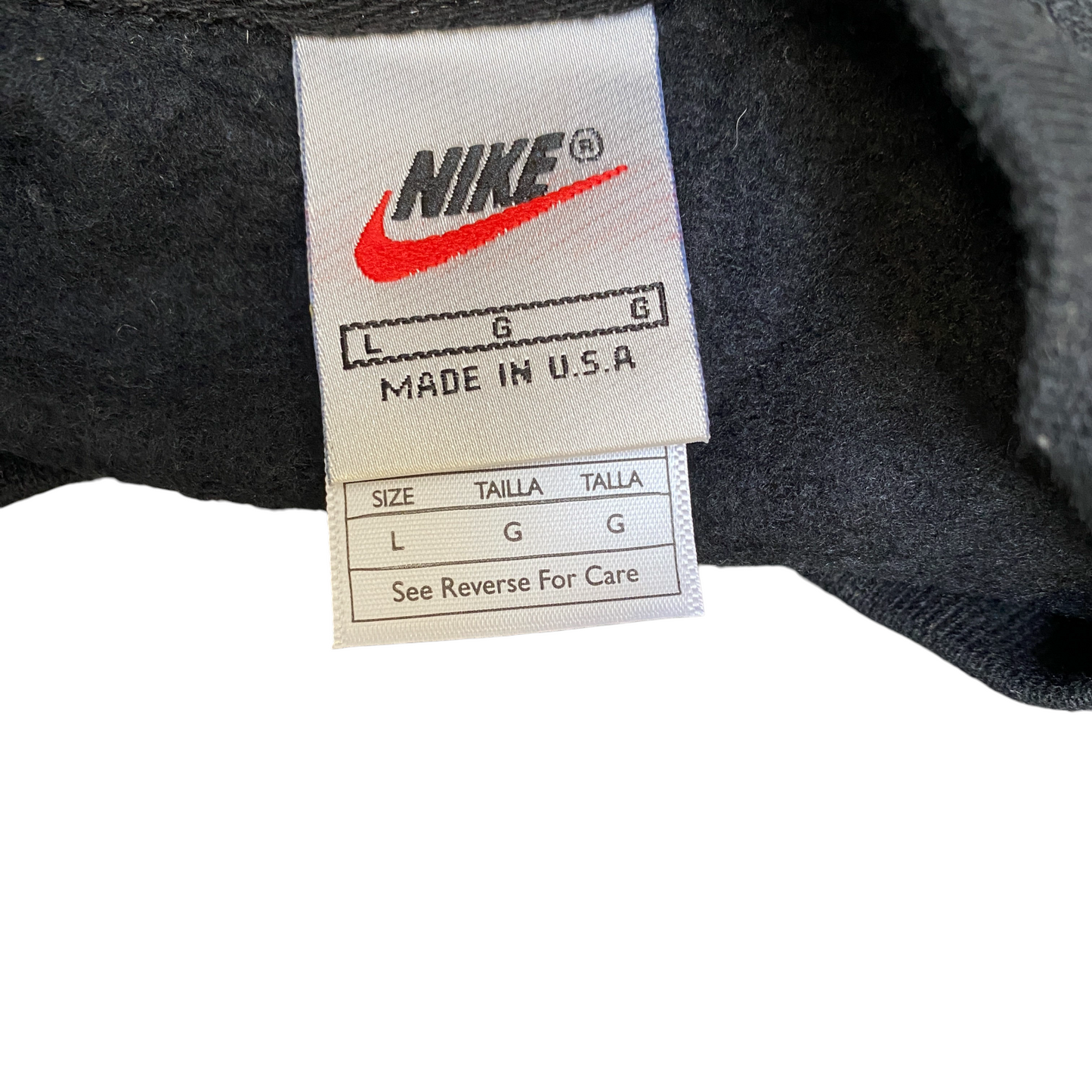 Nike Reworked Sweatshirt Mens Large Blue Black Embroidered Spellout Logo Vtg Y2K