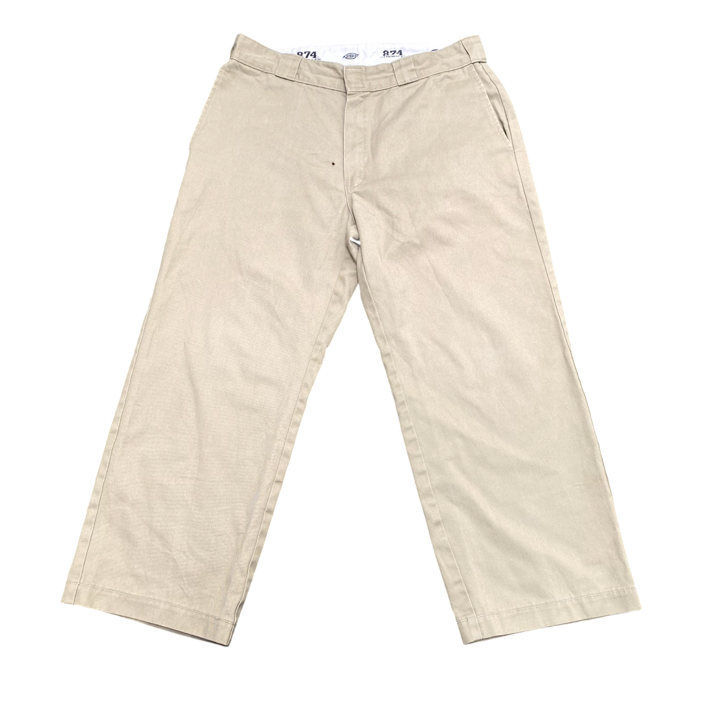 Dickies Trousers Mens Medium Beige Straight Fit Casual Slash Pockets Workwear