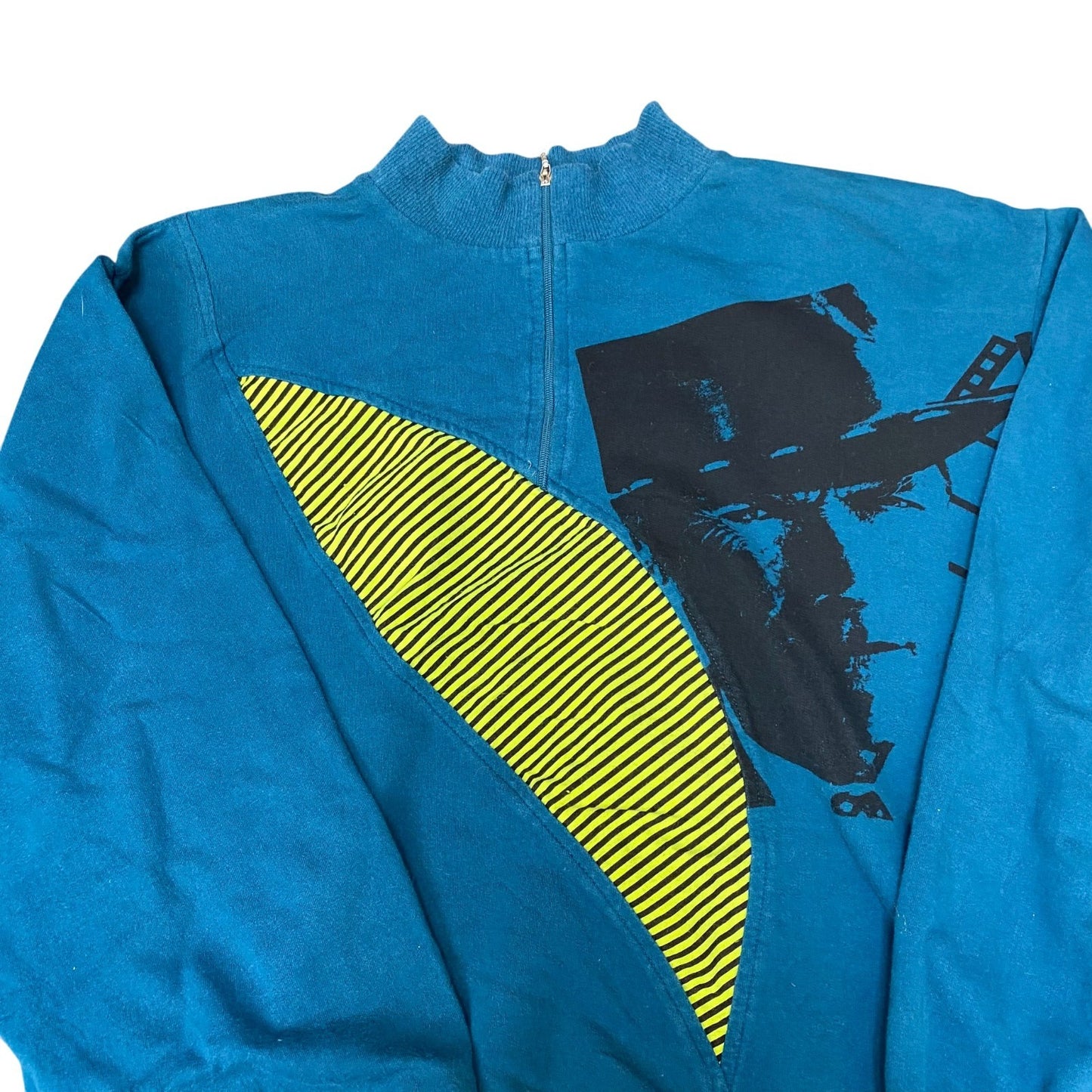 Wanger Sweatshirt Mens Medium Blue Long Sleeve Mock neck 1/4 Zip Pullover