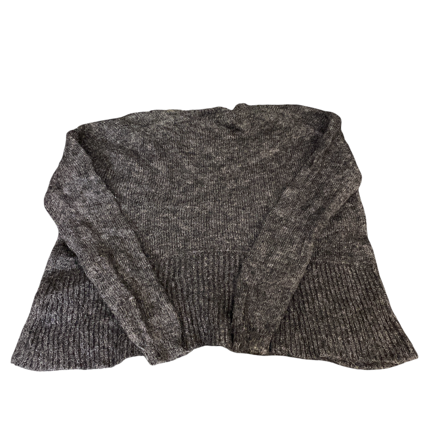 Drawer Jumper Womens L Black Oversized Fuzzy Knit Long Sleeve Crewneck Pullover