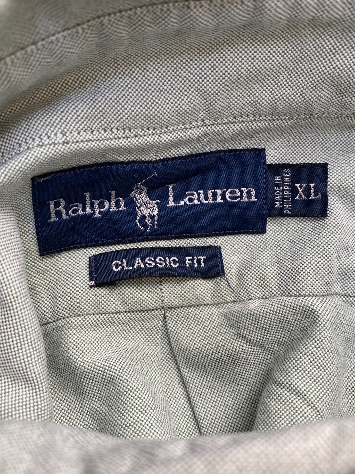 Ralph Lauren Shirt Mens XL Grey Classic Fit Casual Button Down Brown Pony Logo