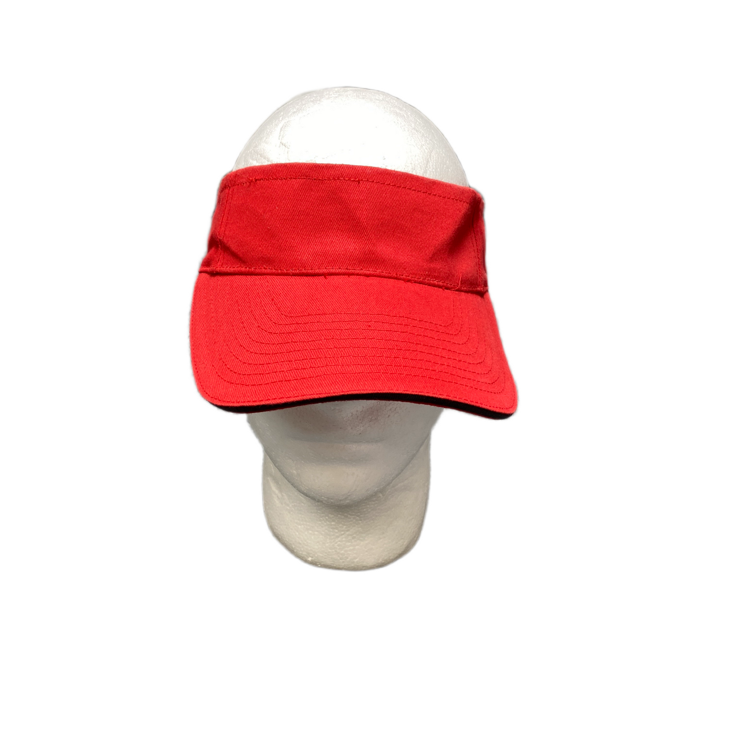 Unisex Adults Golf Sun Visor Hat Red Cotton Adjustable Curved Brim Outdoor