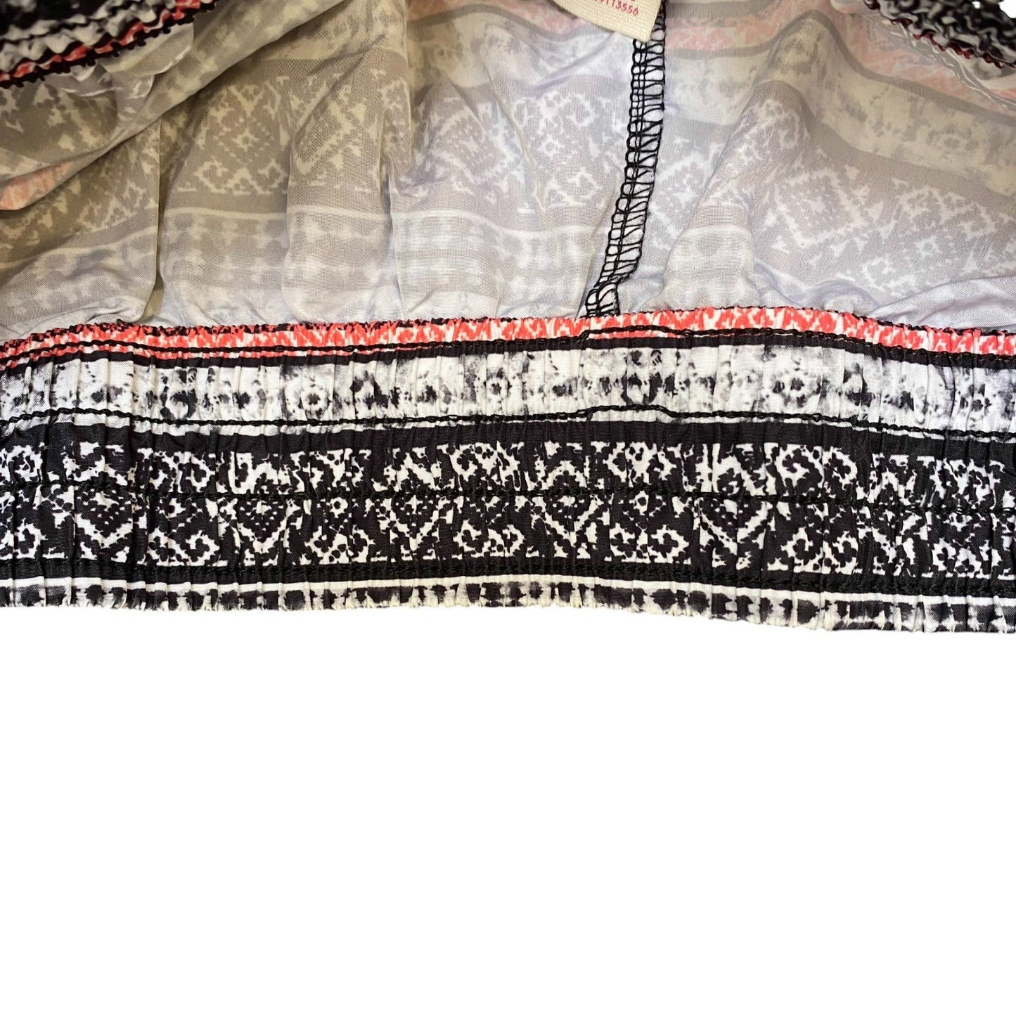 OP Sprinter Shorts Womens Small Grey Orange Aztec Print Athletic Elastic Waist