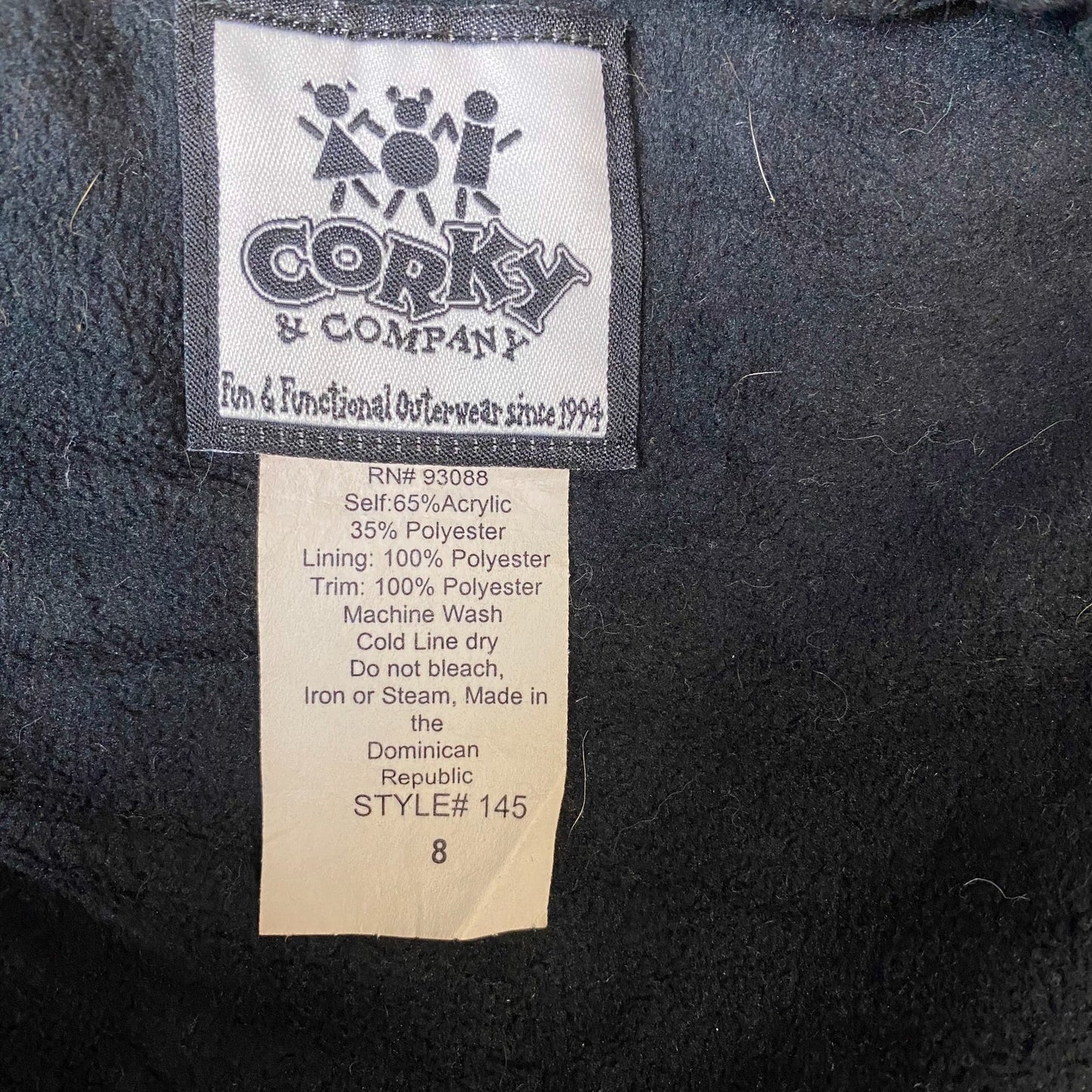 Corky & Company Textured Faux Fur Coat Womens Medium Brown Long Sleeve Collared