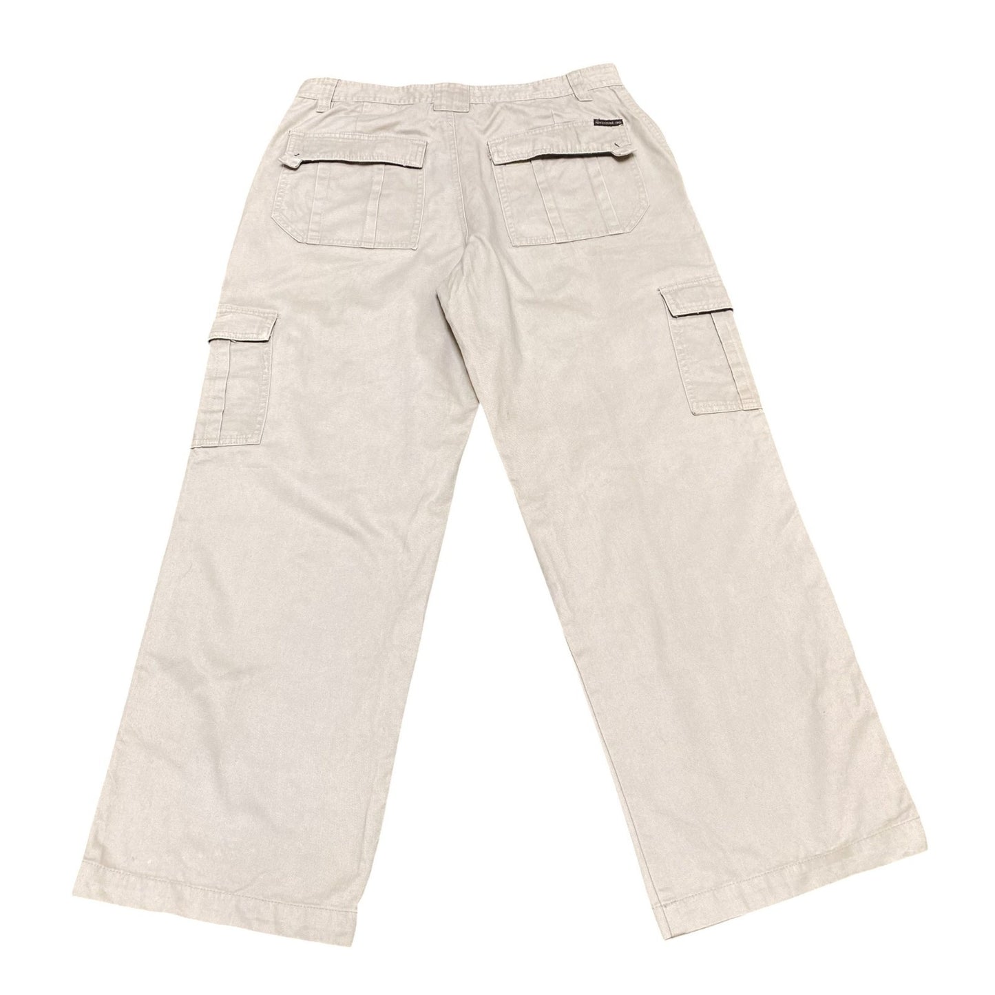 Mens Cargo Trousers Medium Beige Casual Straight Leg Comfort Fit Hiking Outdoor